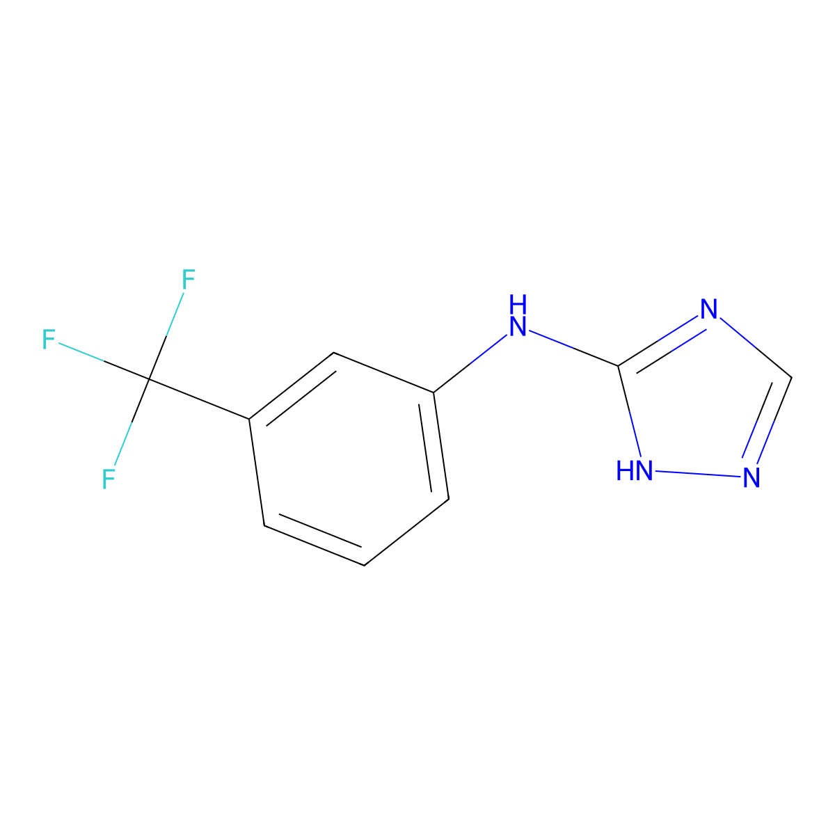 N-[3-(trifluoromethyl)phenyl]-1H-1,2,4-triazol-5-amine molecular structure, CAS 477851-98-2