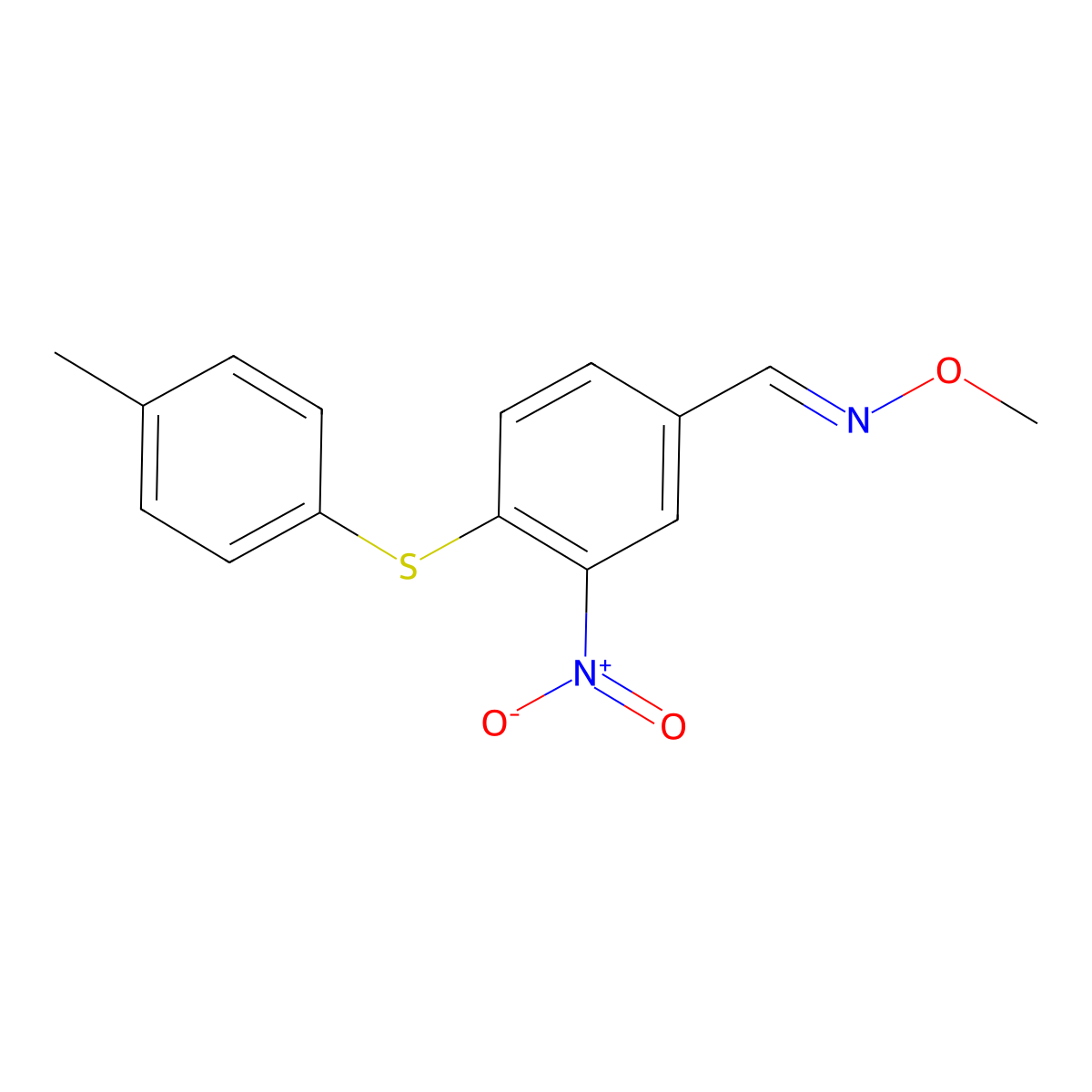 4-[(4-methylphenyl)sulfanyl]-3-nitrobenzenecarbaldehyde O-methyloxime molecular structure, CAS 477852-04-3