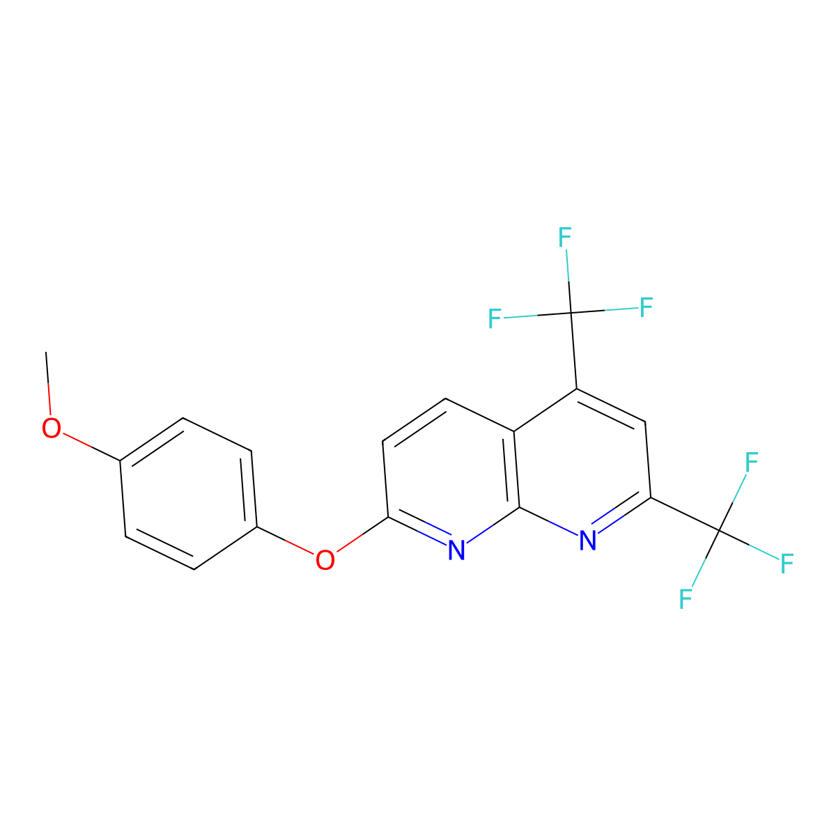 7-(4-Methoxyphenoxy)-2,4-bis(trifluoromethyl)-1,8-naphthyridine molecular structure, CAS 477852-32-7