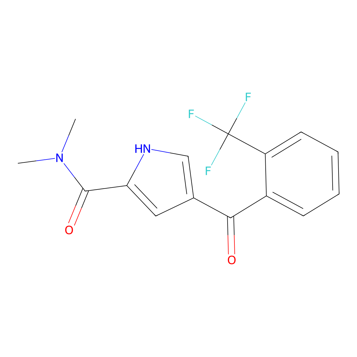N,N-dimethyl-4-[2-(trifluoromethyl)benzoyl]-1H-pyrrole-2-carboxamide molecular structure, CAS 477852-39-4