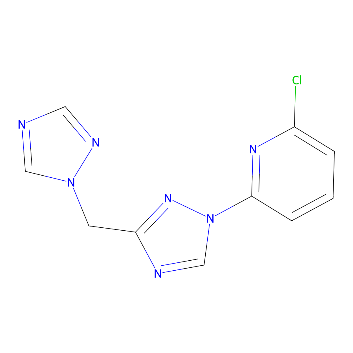 2-Chloro-6-[3-(1,2,4-triazol-1-ylmethyl)-1,2,4-triazol-1-yl]pyridine molecular structure, CAS 477852-44-1