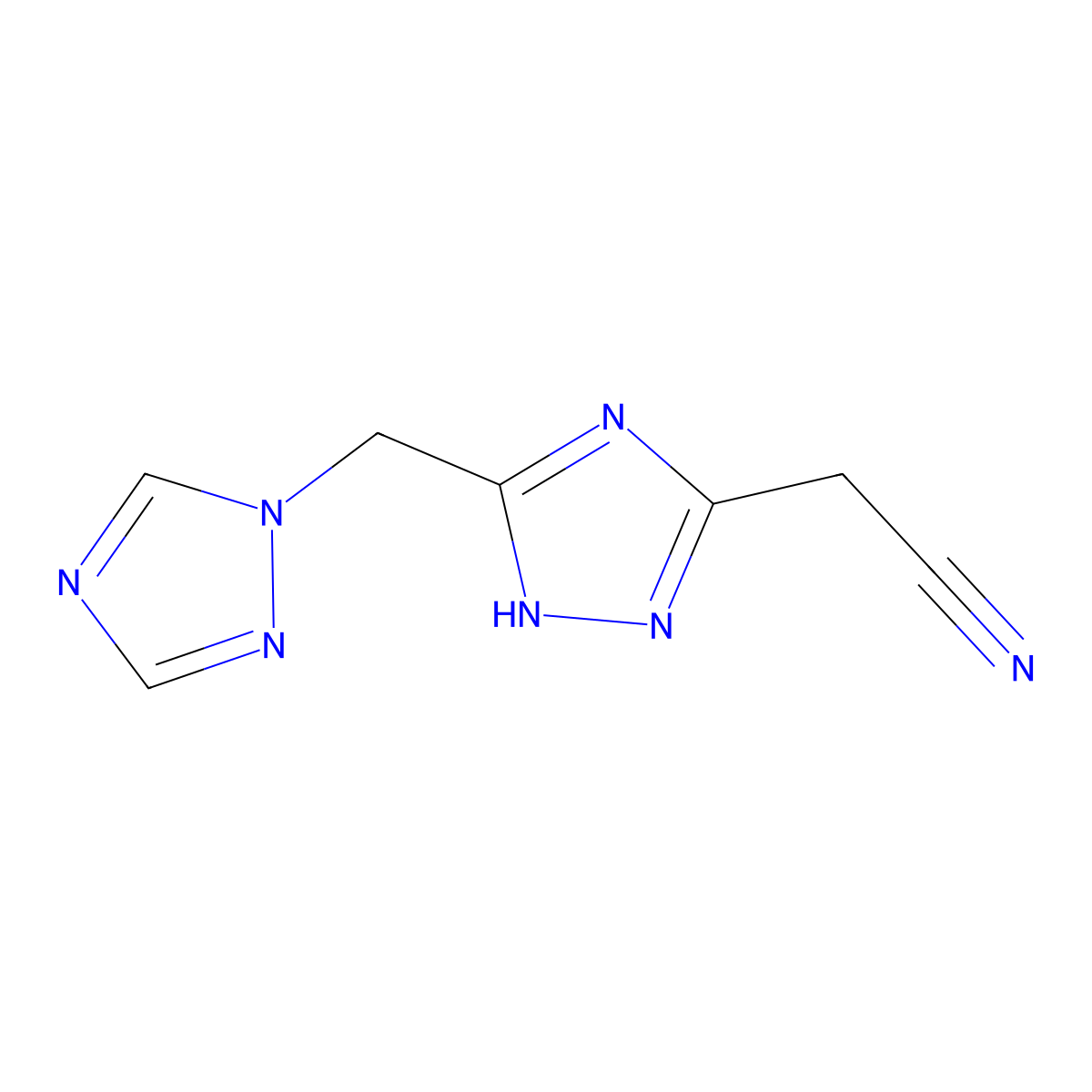 2-[3-(1H-1,2,4-triazol-1-ylmethyl)-1H-1,2,4-triazol-5-yl]acetonitrile molecular structure, CAS 477852-49-6