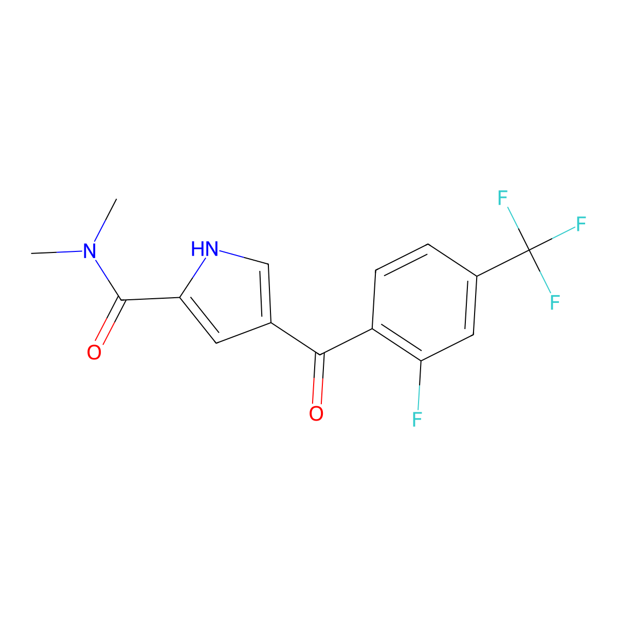 4-[2-fluoro-4-(trifluoromethyl)benzoyl]-N,N-dimethyl-1H-pyrrole-2-carboxamide molecular structure, CAS 477852-52-1