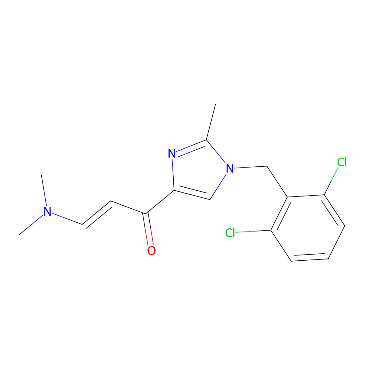 (E)-1-[1-[(2,6-dichlorophenyl)methyl]-2-methylimidazol-4-yl]-3-(dimethylamino)prop-2-en-1-one molecular structure, CAS 477852-56-5