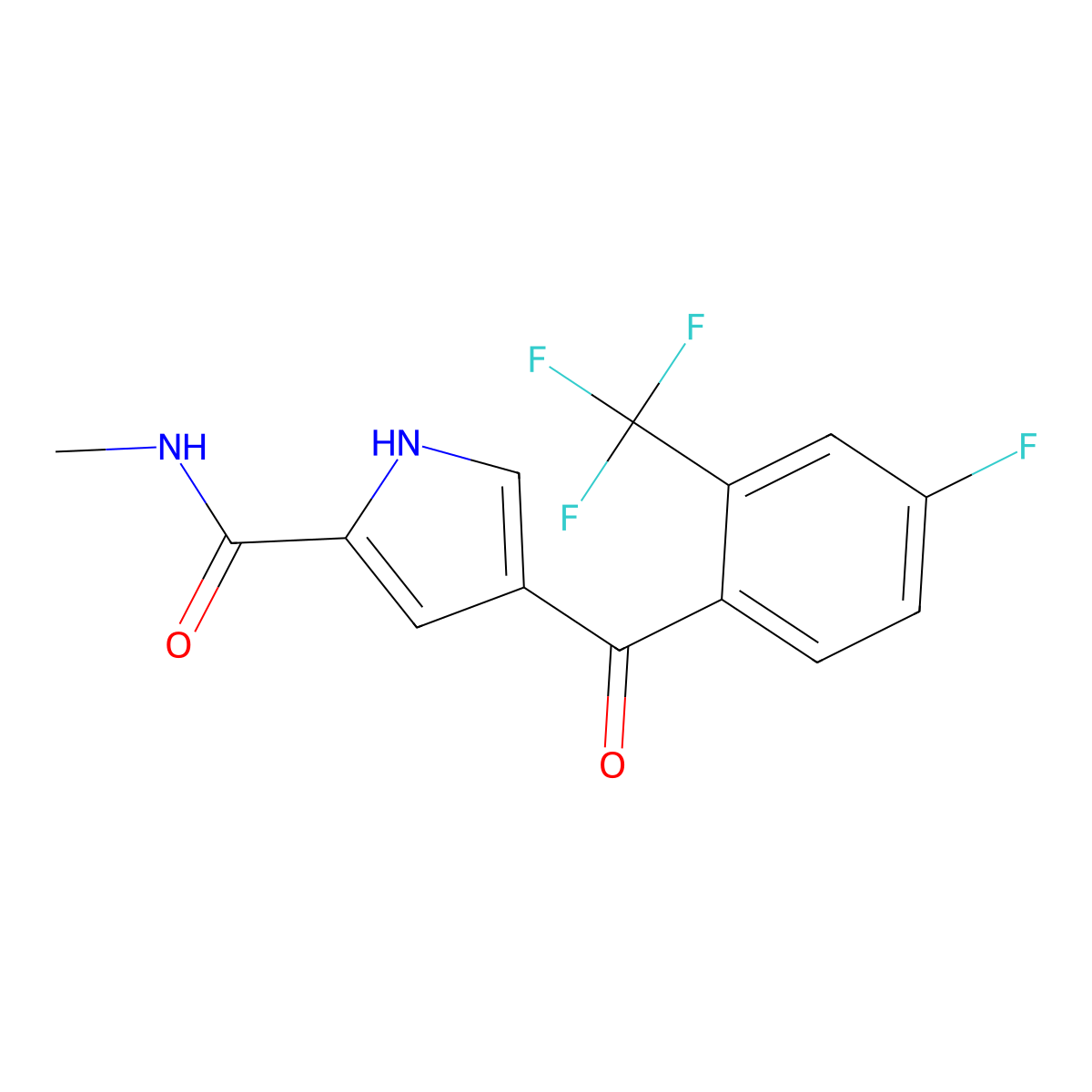 4-[4-fluoro-2-(trifluoromethyl)benzoyl]-N-methyl-1H-pyrrole-2-carboxamide molecular structure, CAS 477852-59-8