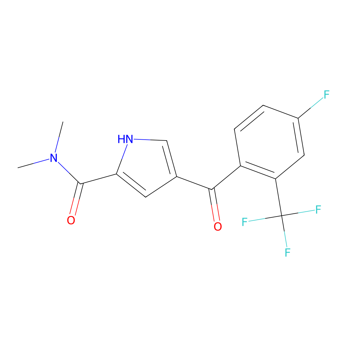 4-[4-fluoro-2-(trifluoromethyl)benzoyl]-N,N-dimethyl-1H-pyrrole-2-carboxamide molecular structure, CAS 477852-60-1