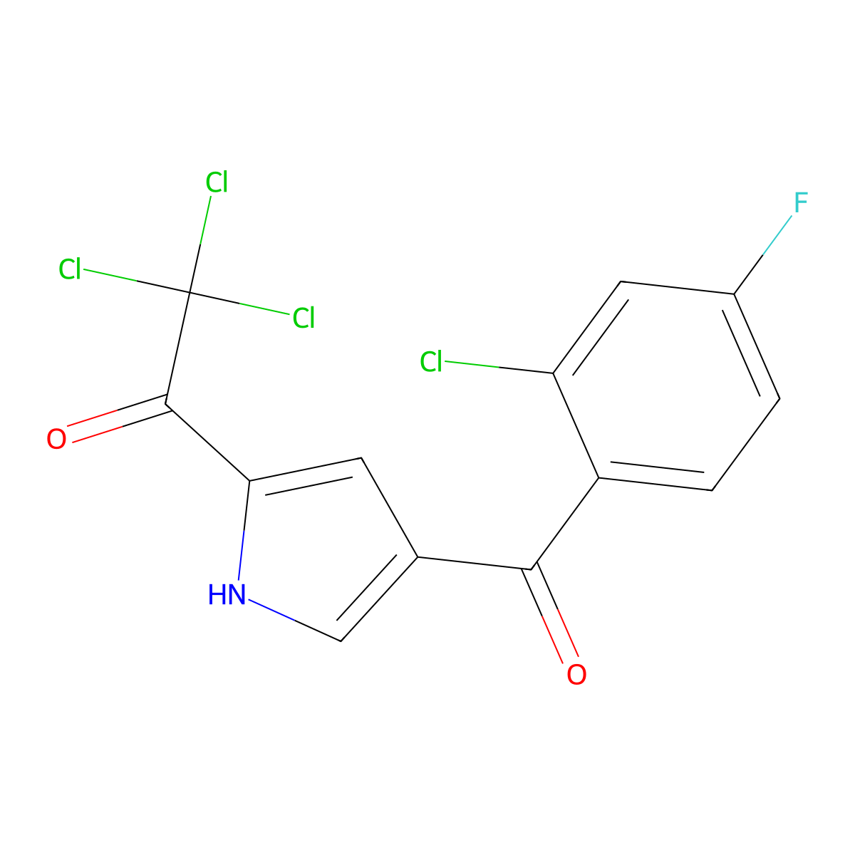 2,2,2-trichloro-1-[4-(2-chloro-4-fluorobenzoyl)-1H-pyrrol-2-yl]-1-ethanone molecular structure, CAS 477852-65-6