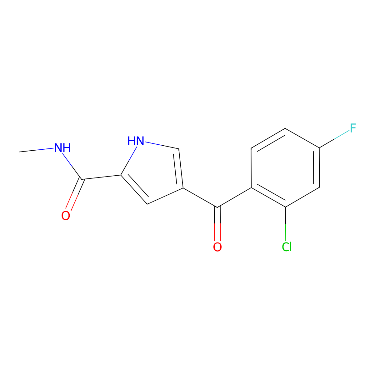 4-(2-chloro-4-fluorobenzoyl)-N-methyl-1H-pyrrole-2-carboxamide molecular structure, CAS 477852-67-8