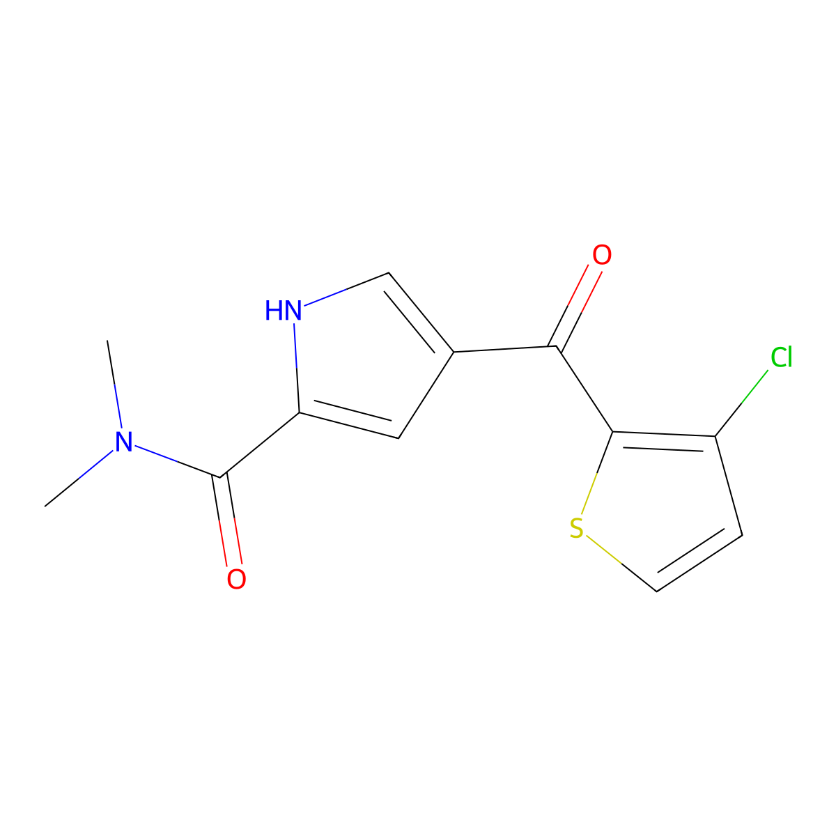 4-(3-chlorothiophene-2-carbonyl)-N,N-dimethyl-1H-pyrrole-2-carboxamide molecular structure, CAS 477852-68-9