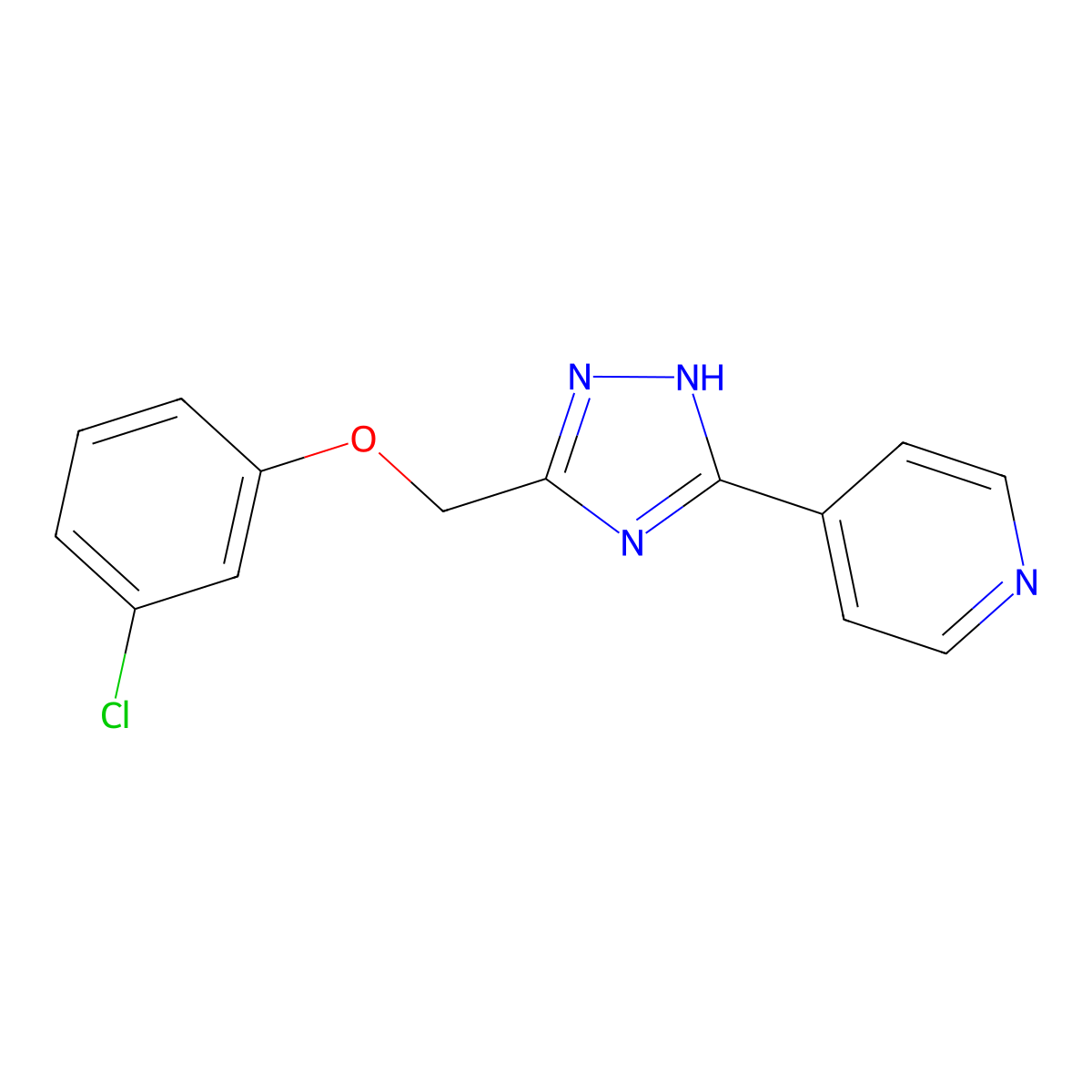 4-{3-[(3-chlorophenoxy)methyl]-1H-1,2,4-triazol-5-yl}pyridine molecular structure, CAS 477852-70-3
