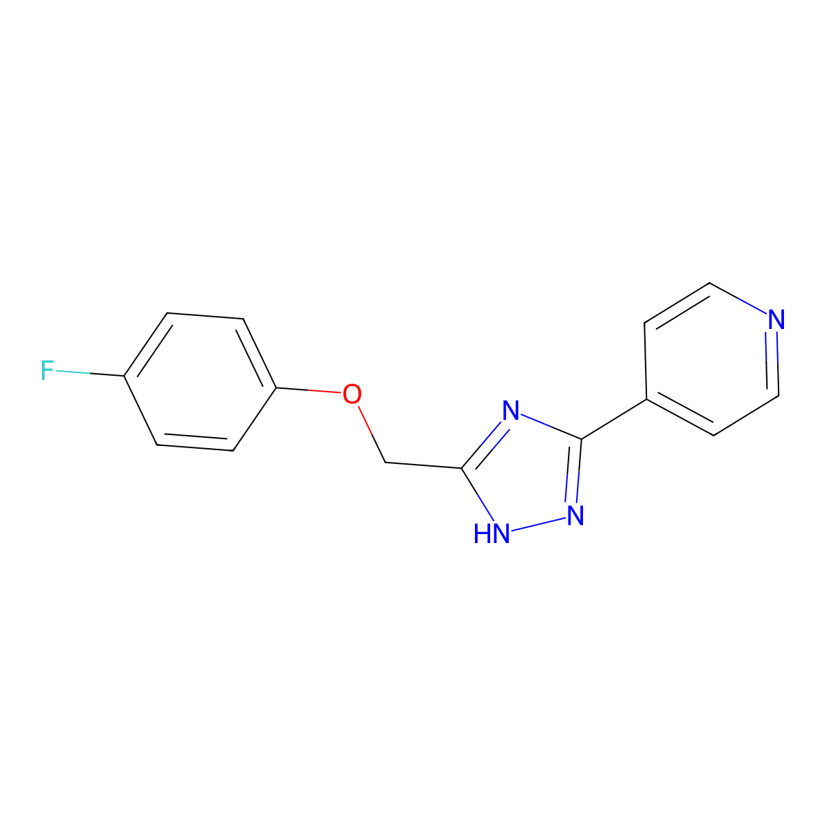 4-{3-[(4-fluorophenoxy)methyl]-1H-1,2,4-triazol-5-yl}pyridine molecular structure, CAS 477852-74-7