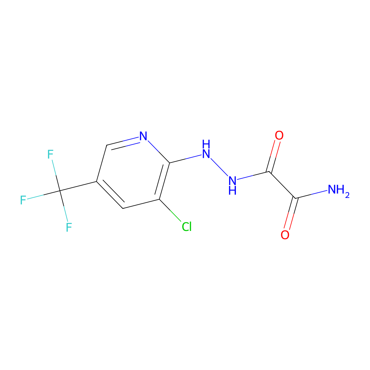 2-{2-[3-Chloro-5-(trifluoromethyl)-2-pyridinyl]hydrazino}-2-oxoacetamide molecular structure, CAS 477852-78-1