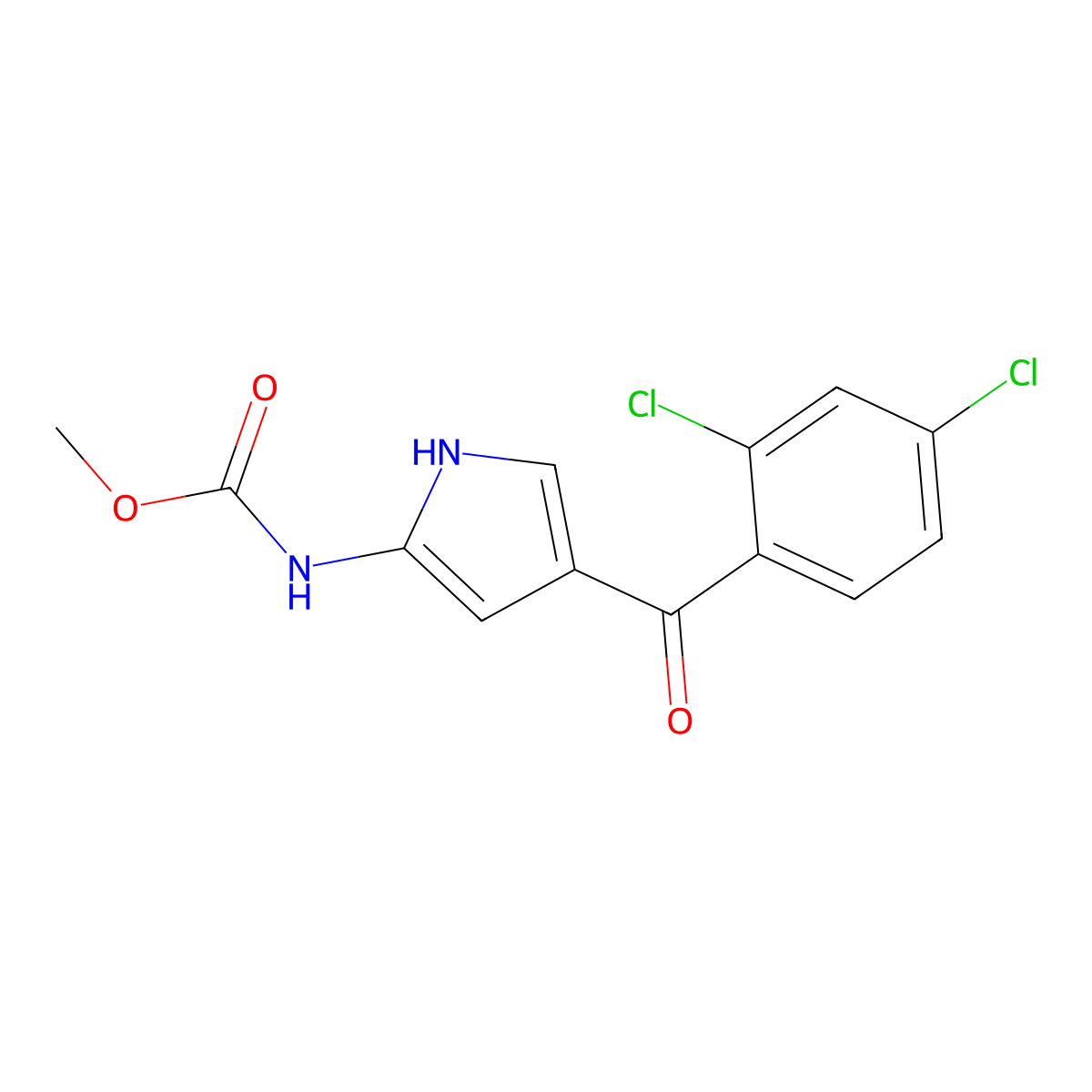 methyl N-[4-(2,4-dichlorobenzoyl)-1H-pyrrol-2-yl]carbamate molecular structure, CAS 477852-83-8