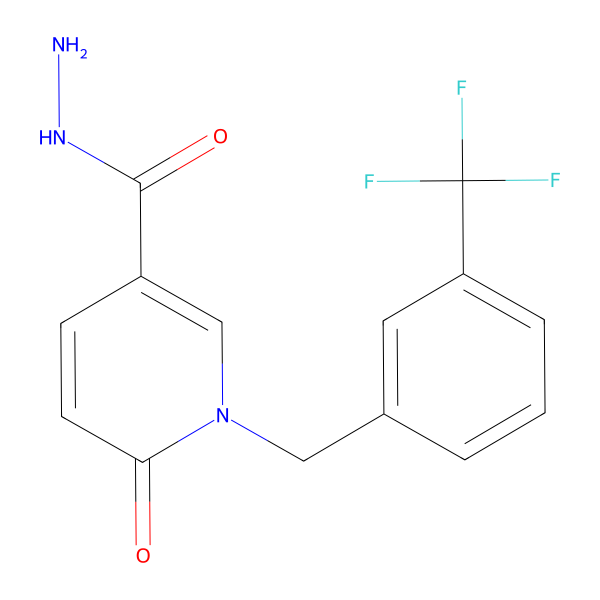 6-Oxo-1-[3-(trifluoromethyl)benzyl]-1,6-dihydro-3-pyridinecarbohydrazide molecular structure, CAS 477852-89-4