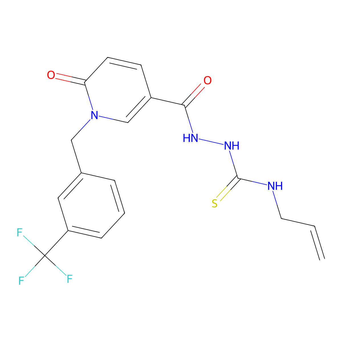 N-allyl-2-({6-oxo-1-[3-(trifluoromethyl)benzyl]-1,6-dihydro-3-pyridinyl}carbonyl)-1-hydrazinecarbothioamide molecular structure, CAS 477852-93-0