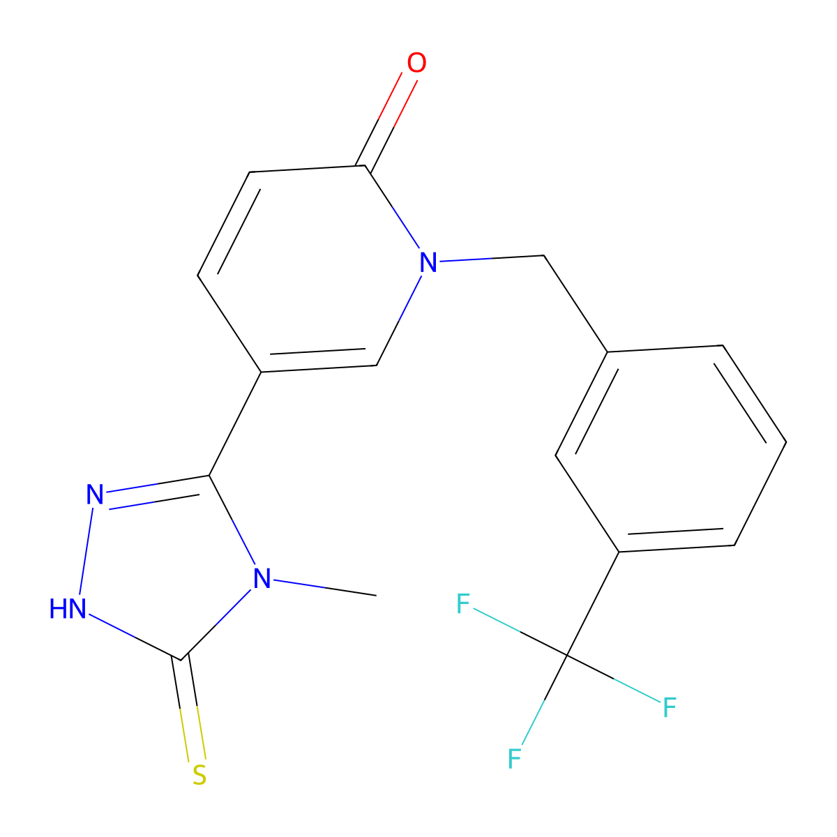 5-(4-methyl-5-sulfanyl-4H-1,2,4-triazol-3-yl)-1-[3-(trifluoromethyl)benzyl]-2(1H)-pyridinone molecular structure, CAS 477852-97-4