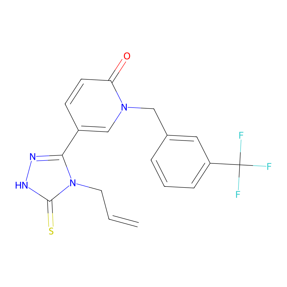 5-(4-allyl-5-sulfanyl-4H-1,2,4-triazol-3-yl)-1-[3-(trifluoromethyl)benzyl]-2(1H)-pyridinone molecular structure, CAS 477852-98-5