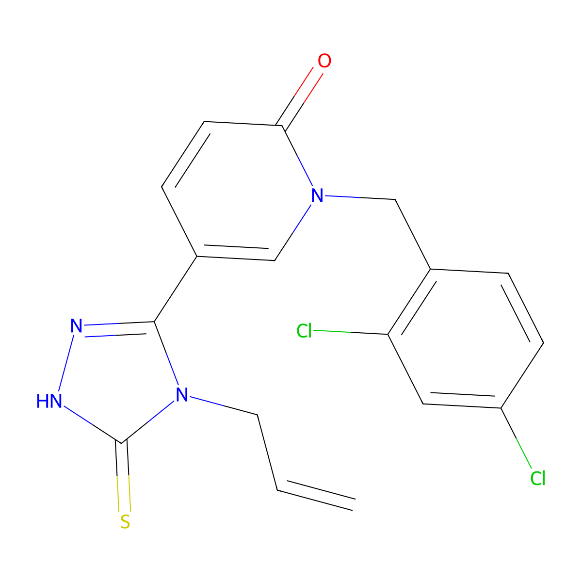 5-(4-allyl-5-sulfanyl-4H-1,2,4-triazol-3-yl)-1-(2,4-dichlorobenzyl)-2(1H)-pyridinone molecular structure, CAS 477853-13-7