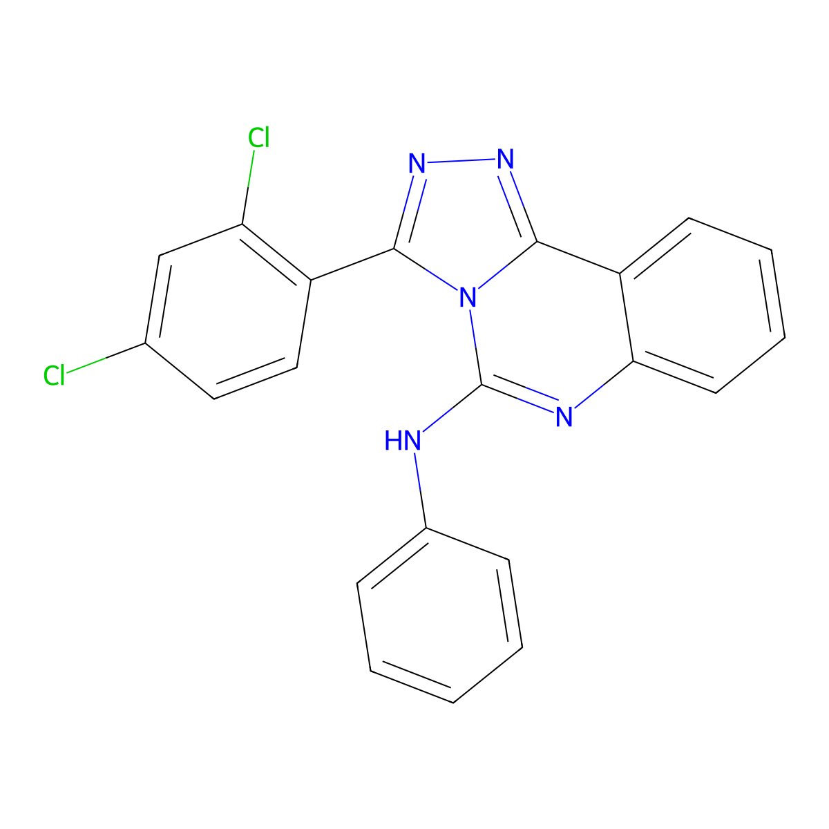 3-(2,4-dichlorophenyl)-N-phenyl-[1,2,4]triazolo[4,3-c]quinazolin-5-amine molecular structure, CAS 477853-43-3