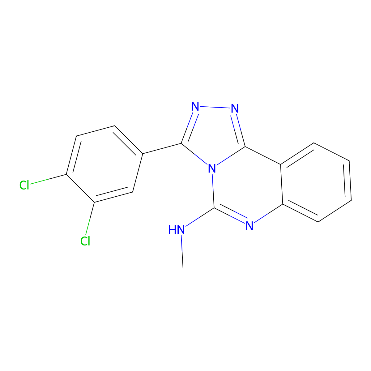 3-(3,4-dichlorophenyl)-N-methyl-[1,2,4]triazolo[4,3-c]quinazolin-5-amine molecular structure, CAS 477853-46-6