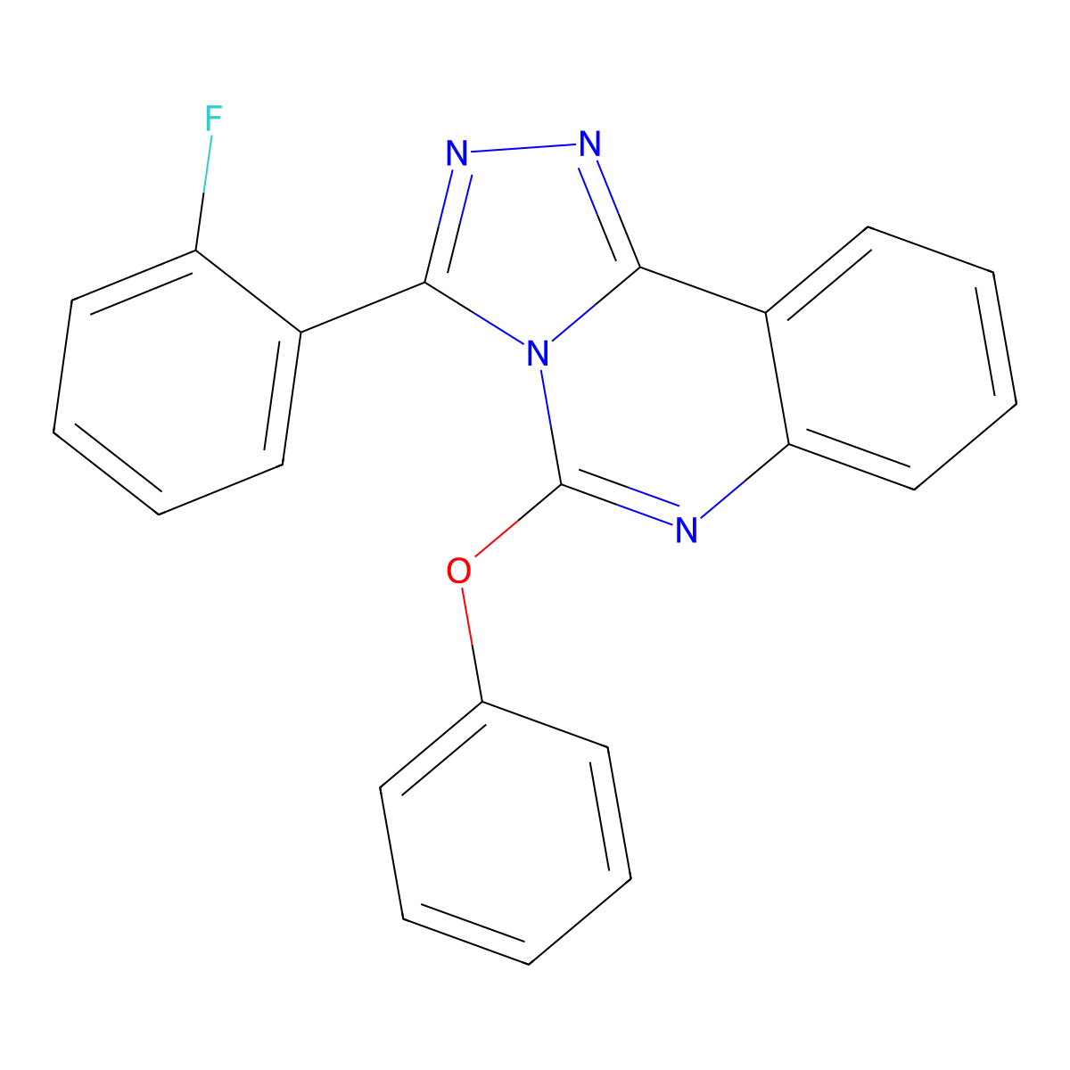 3-(2-Fluorophenyl)-5-phenoxy-[1,2,4]triazolo[4,3-c]quinazoline molecular structure, CAS 477853-48-8