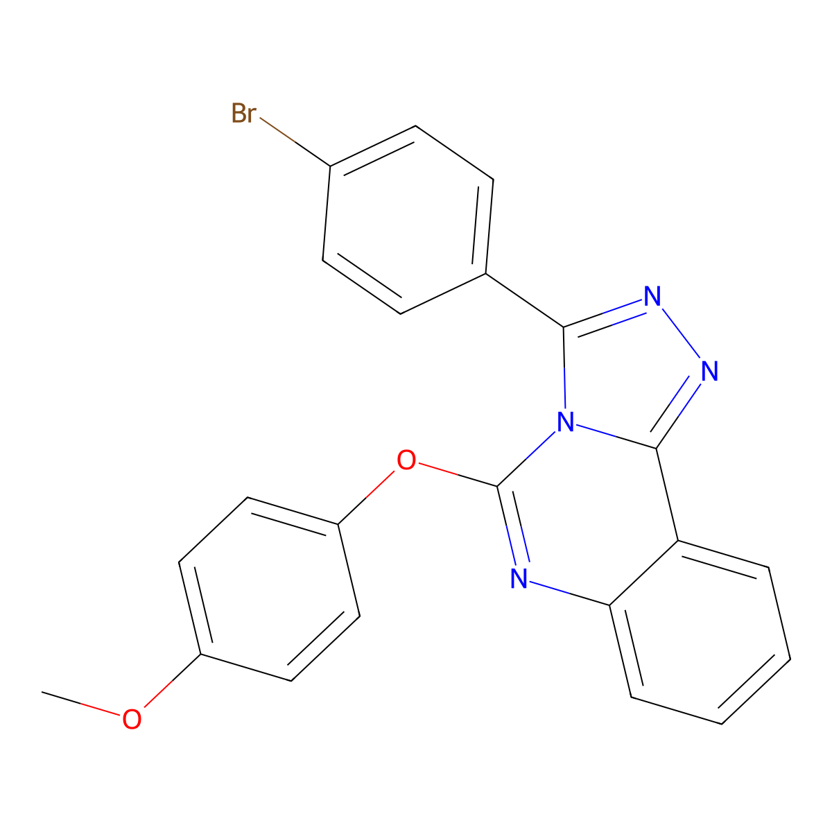 3-(4-Bromophenyl)-5-(4-methoxyphenoxy)-[1,2,4]triazolo[4,3-c]quinazoline molecular structure, CAS 477853-49-9