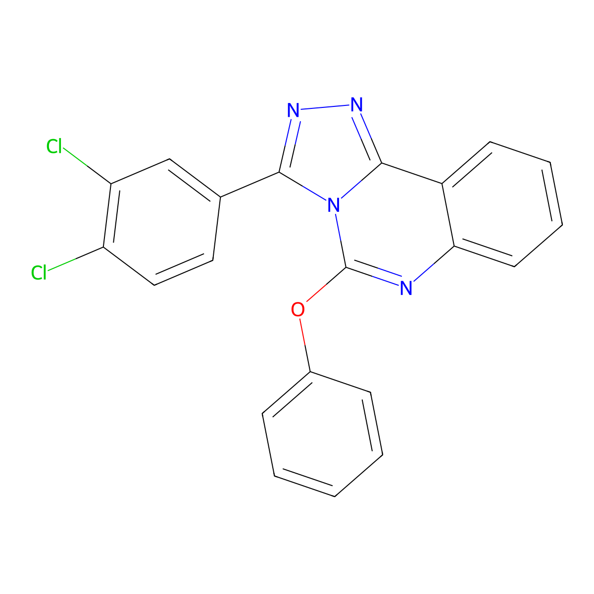 3-(3,4-Dichlorophenyl)-5-phenoxy-[1,2,4]triazolo[4,3-c]quinazoline molecular structure, CAS 477853-50-2