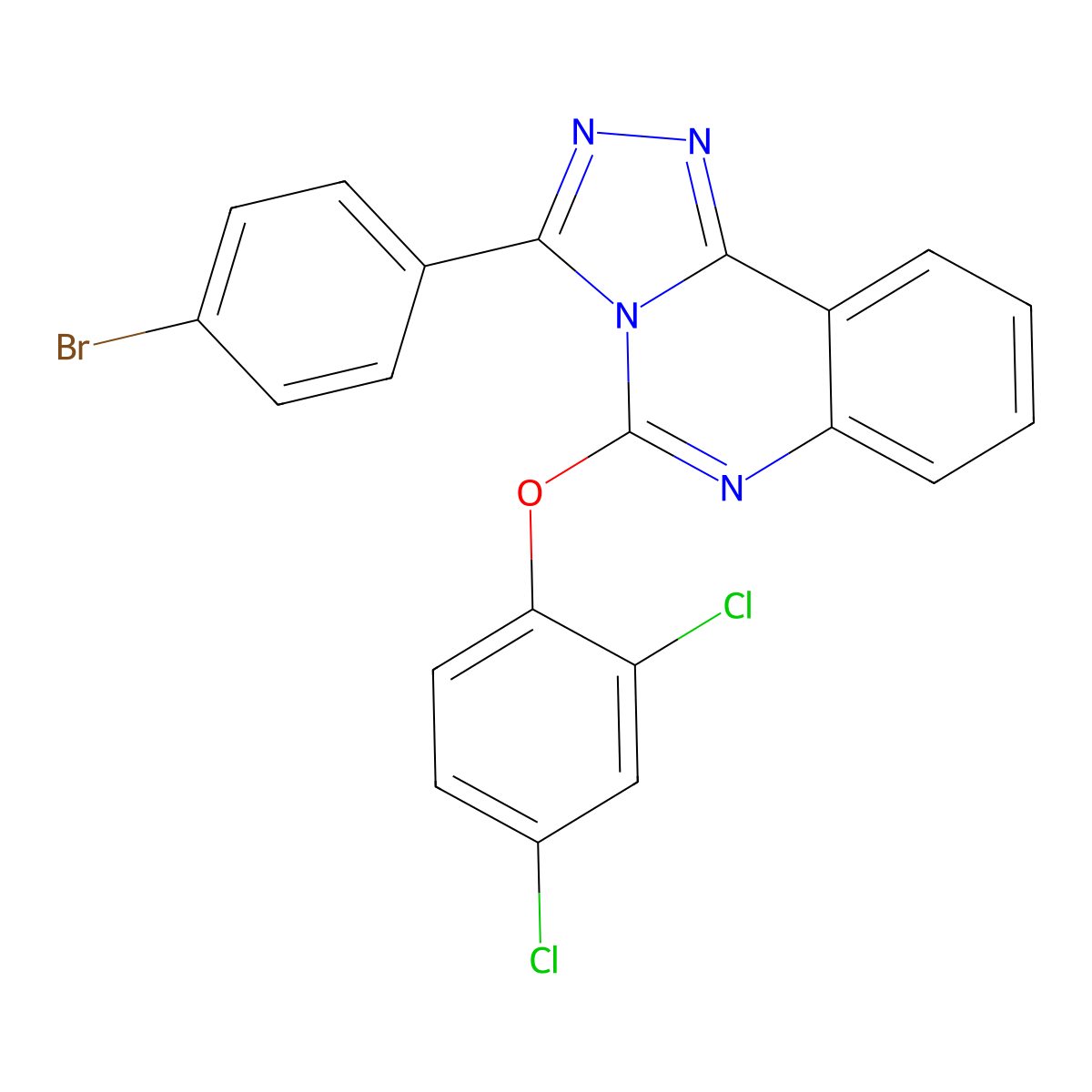 3-(4-Bromophenyl)-5-(2,4-dichlorophenoxy)-[1,2,4]triazolo[4,3-c]quinazoline molecular structure, CAS 477853-52-4