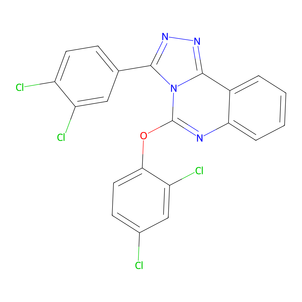 5-(2,4-Dichlorophenoxy)-3-(3,4-dichlorophenyl)-[1,2,4]triazolo[4,3-c]quinazoline molecular structure, CAS 477853-53-5