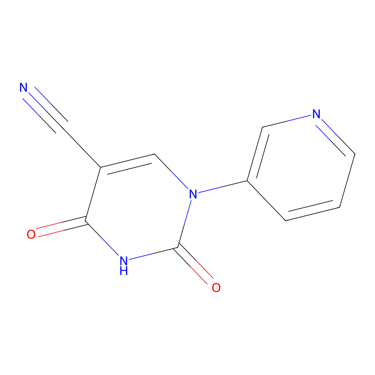 2,4-Dioxo-1-(3-pyridinyl)-1,2,3,4-tetrahydro-5-pyrimidinecarbonitrile molecular structure, CAS 477853-58-0
