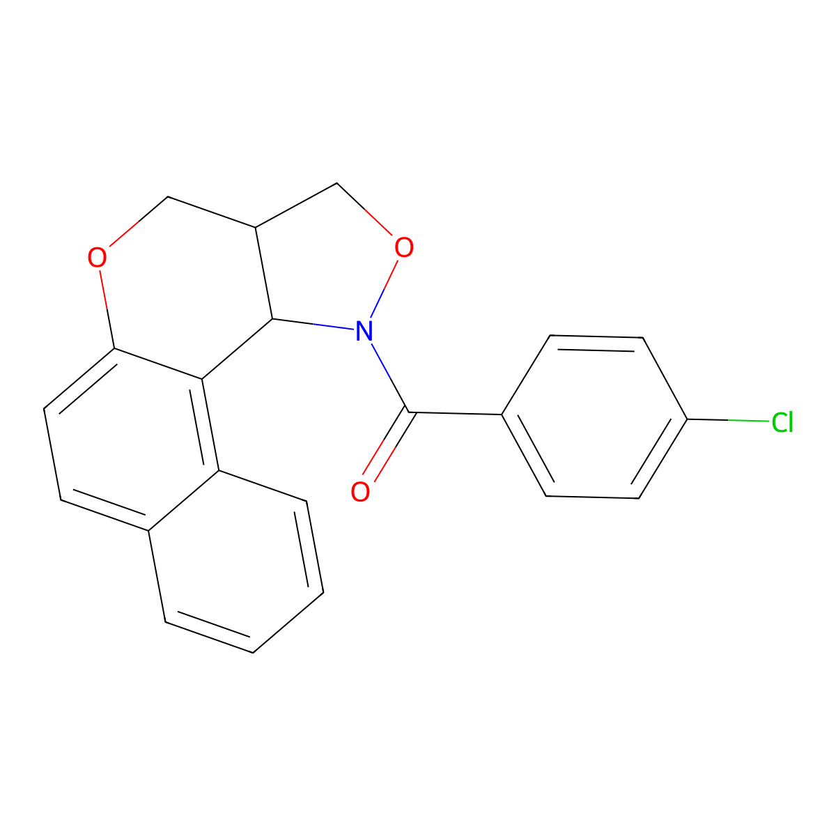 3a,11c-dihydro-3H-benzo[5,6]chromeno[4,3-c]isoxazol-1(4H)-yl(4-chlorophenyl)methanone molecular structure, CAS 477853-75-1