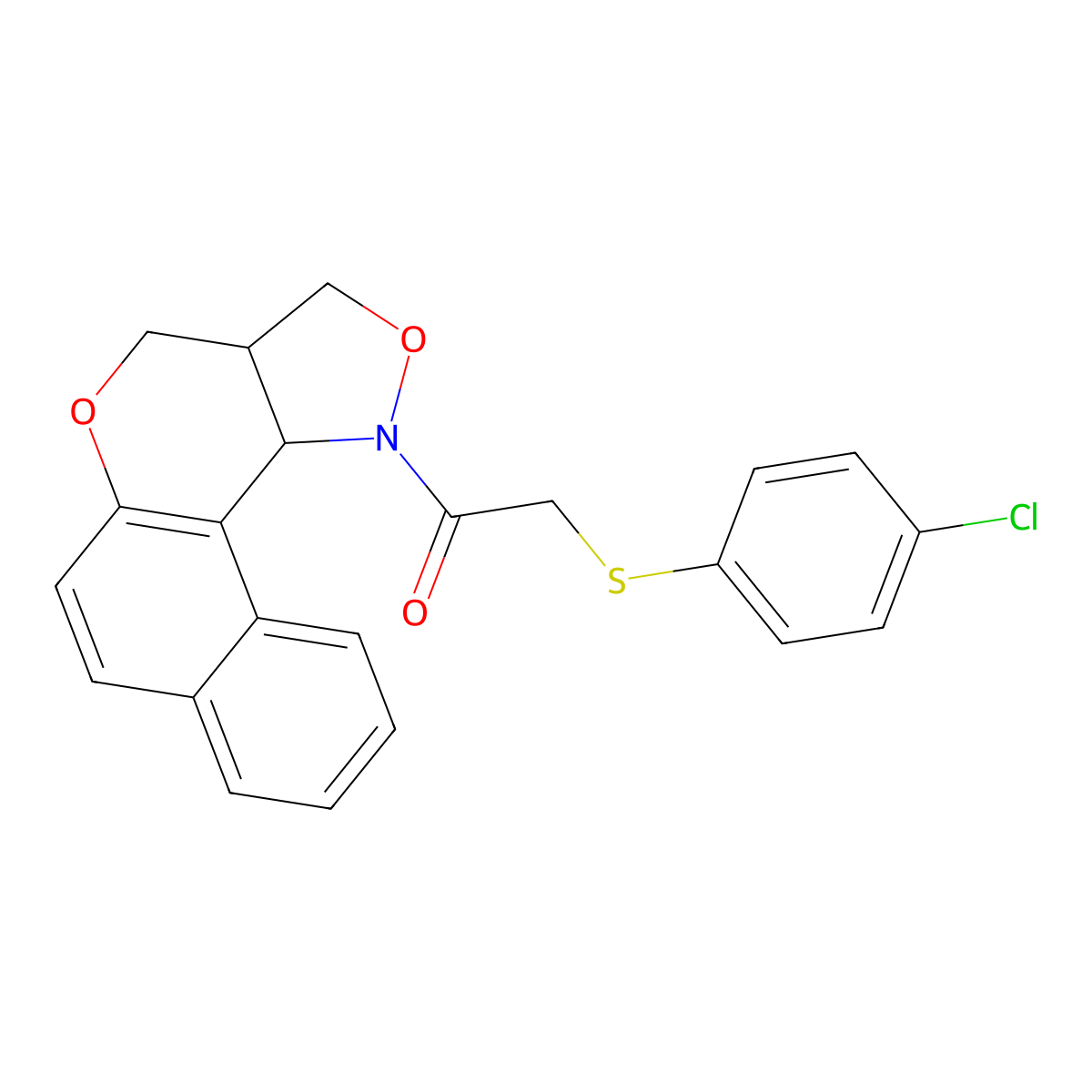 1-[3a,11c-dihydro-3H-benzo[5,6]chromeno[4,3-c]isoxazol-1(4H)-yl]-2-[(4-chlorophenyl)sulfanyl]-1-ethanone molecular structure, CAS 477853-78-4