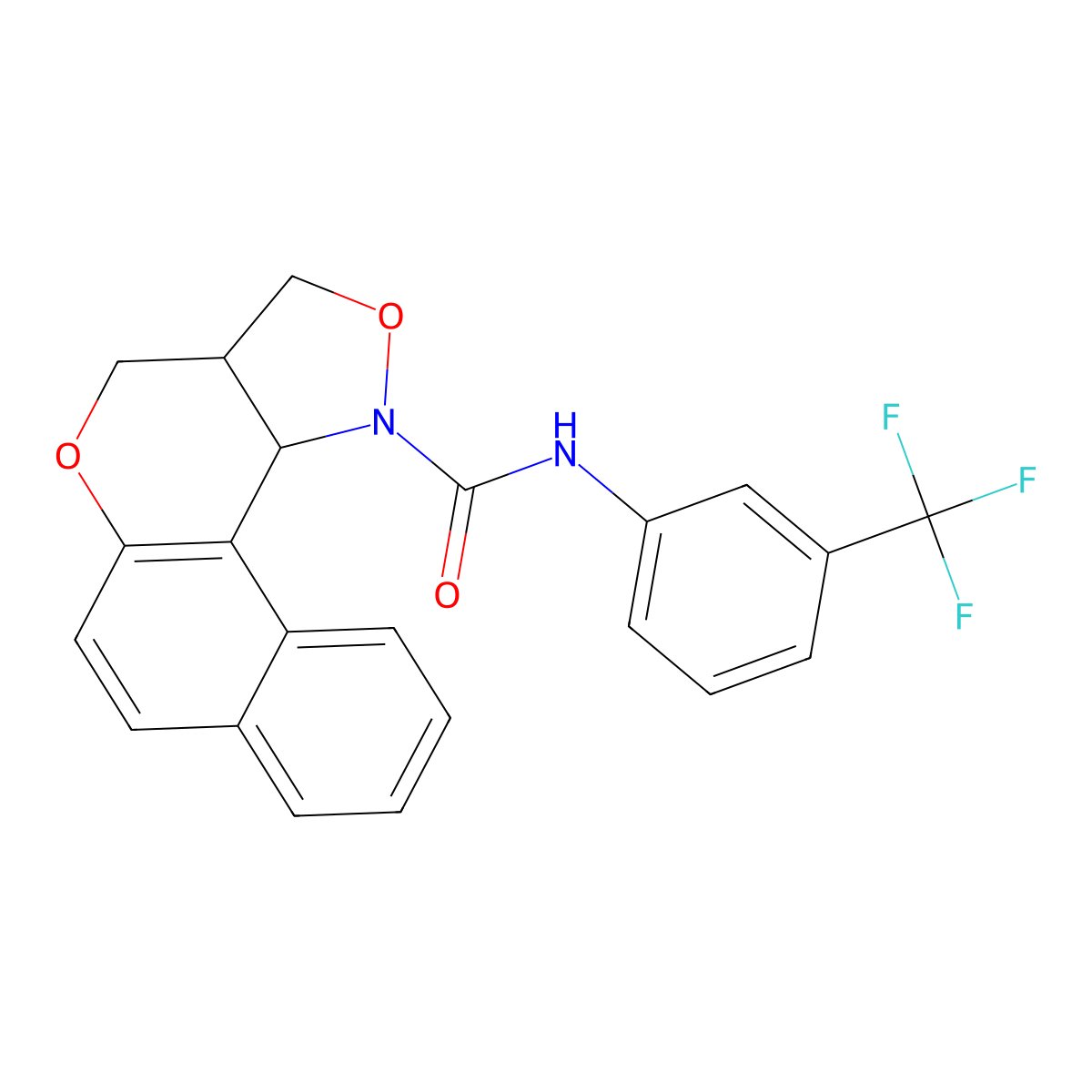N-[3-(trifluoromethyl)phenyl]-3a,11c-dihydro-3H-benzo[5,6]chromeno[4,3-c]isoxazole-1(4H)-carboxamide molecular structure, CAS 477853-81-9