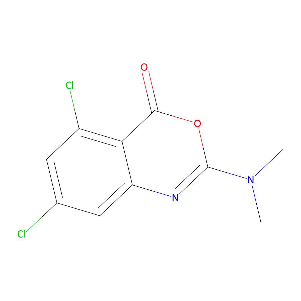 5,7-dichloro-2-(dimethylamino)-4H-3,1-benzoxazin-4-one molecular structure, CAS 477853-99-9