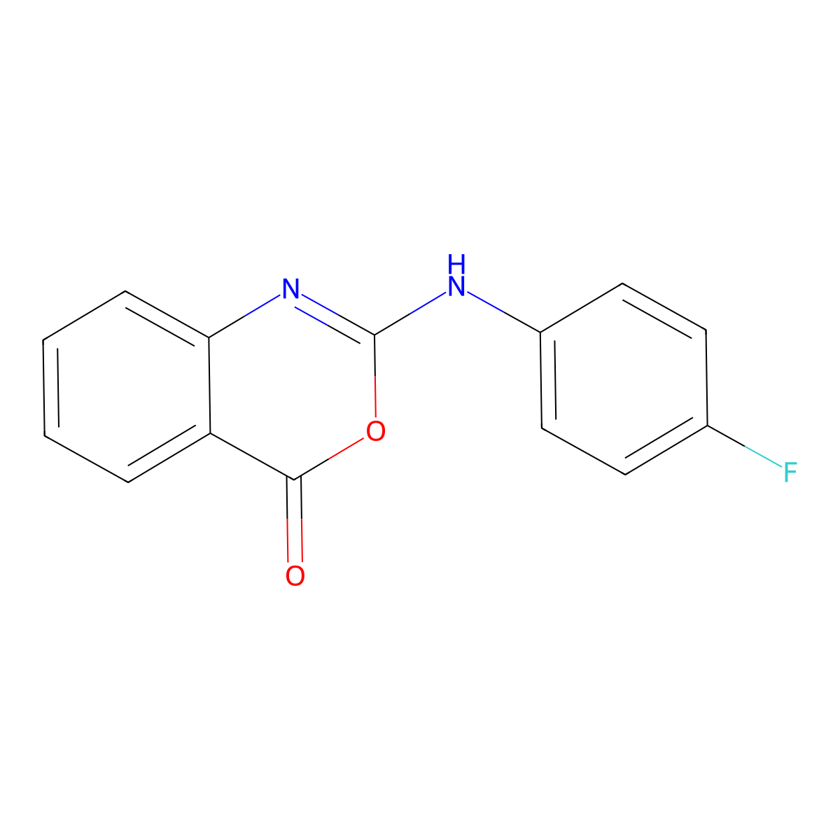2-(4-fluoroanilino)-4H-3,1-benzoxazin-4-one molecular structure, CAS 477854-00-5
