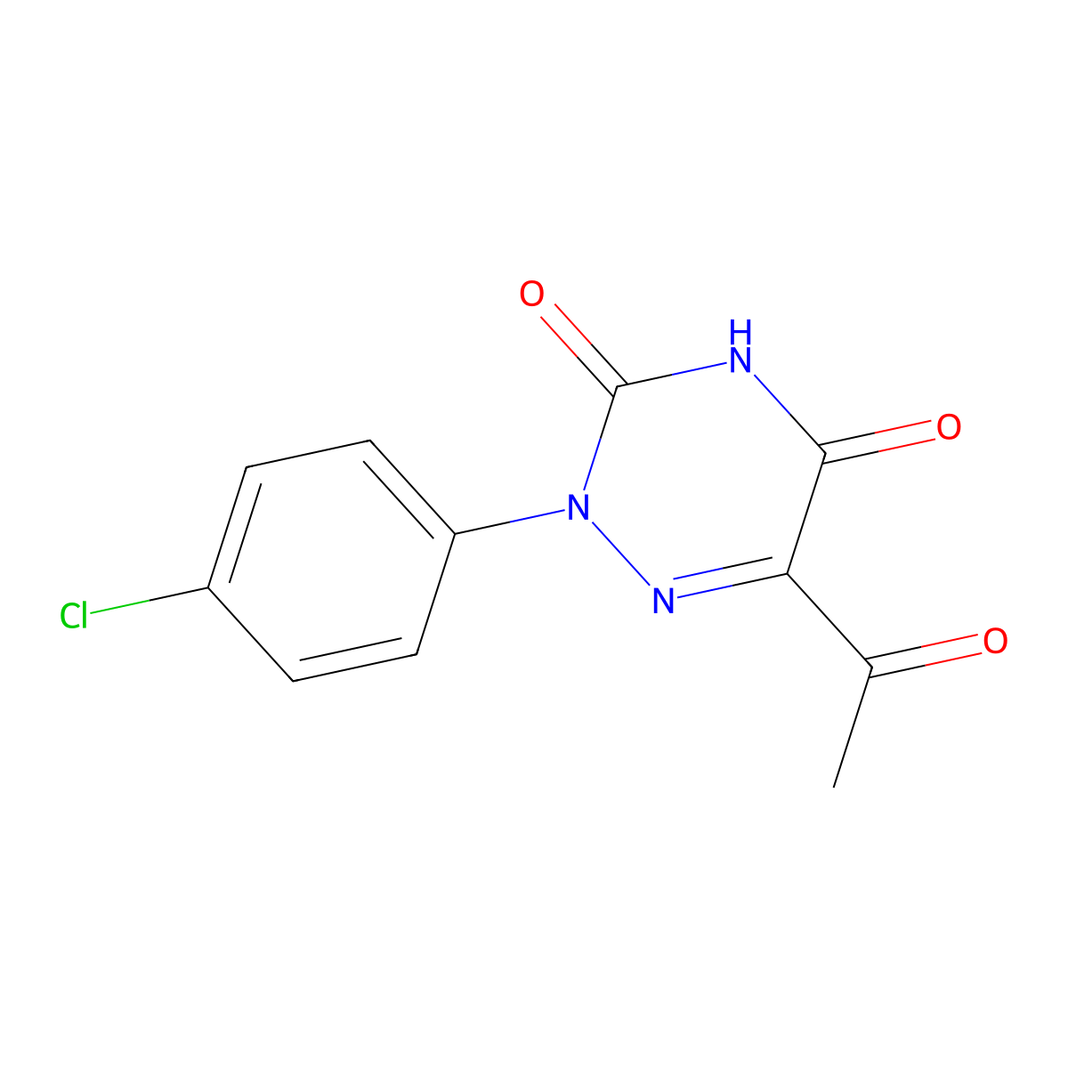 6-Acetyl-2-(4-chlorophenyl)-1,2,4-triazine-3,5(2H,4H)-dione molecular structure, CAS 477854-20-9
