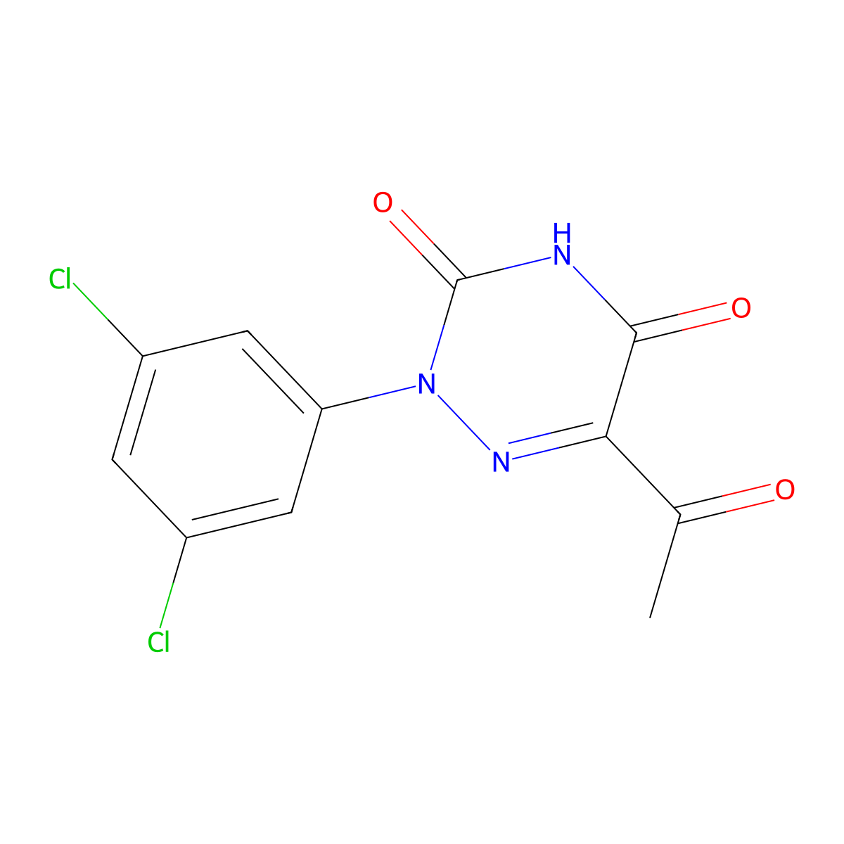6-acetyl-2-(3,5-dichlorophenyl)-1,2,4-triazine-3,5(2H,4H)-dione molecular structure, CAS 477854-25-4