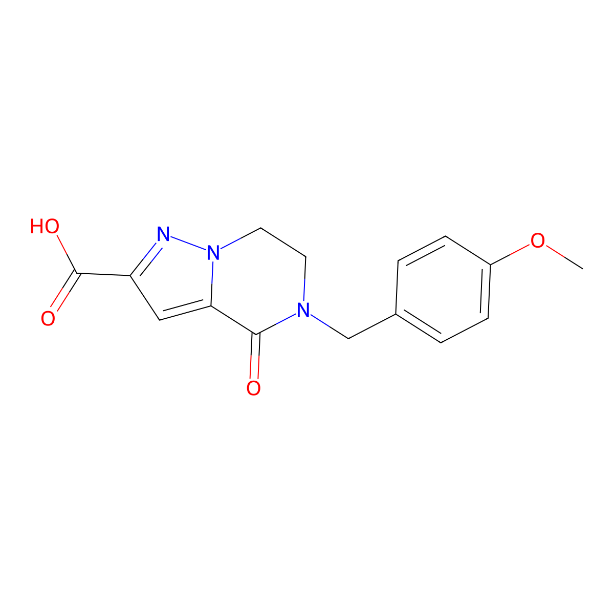 5-(4-Methoxybenzyl)-4-oxo-4,5,6,7-tetrahydropyrazolo[1,5-a]pyrazine-2-carboxylic acid molecular structure, CAS 477854-40-3