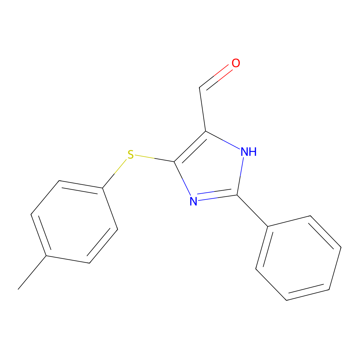 5-[(4-methylphenyl)sulfanyl]-2-phenyl-1H-imidazole-4-carbaldehyde molecular structure, CAS 477854-41-4