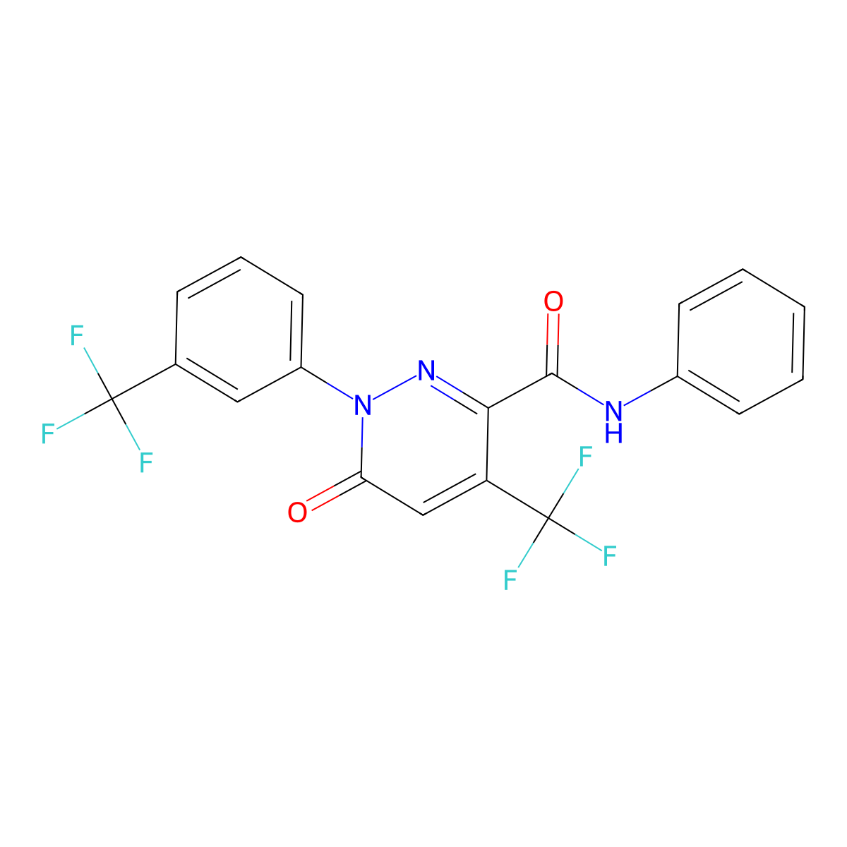 6-oxo-N-phenyl-4-(trifluoromethyl)-1-[3-(trifluoromethyl)phenyl]pyridazine-3-carboxamide molecular structure, CAS 477854-75-4