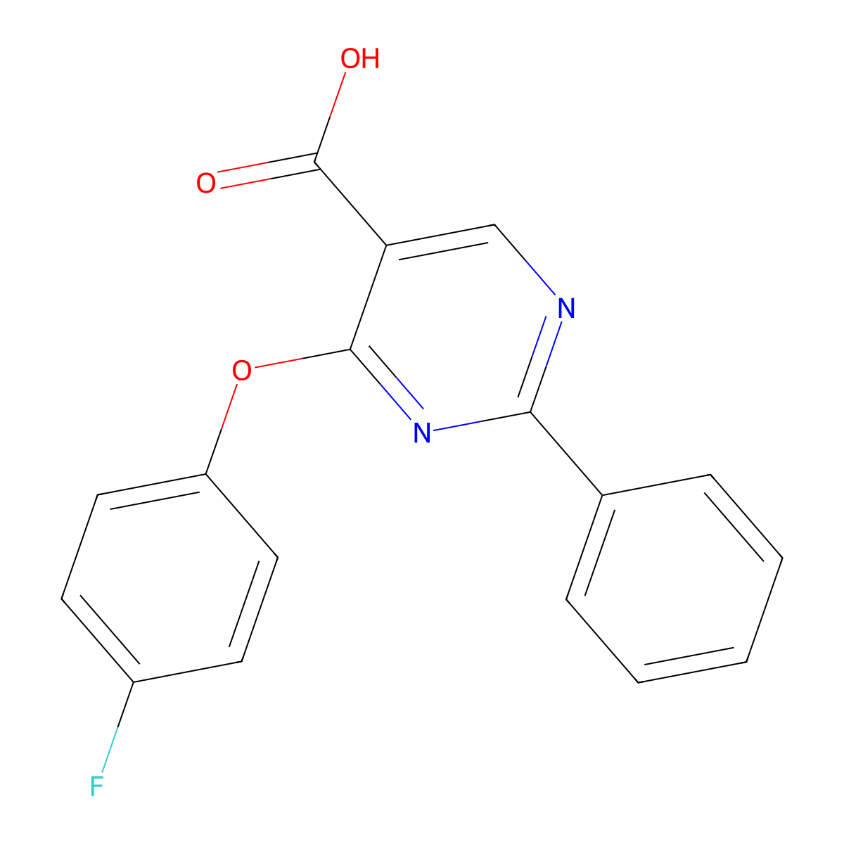 4-(4-Fluorophenoxy)-2-phenylpyrimidine-5-carboxylic acid molecular structure, CAS 477854-86-7