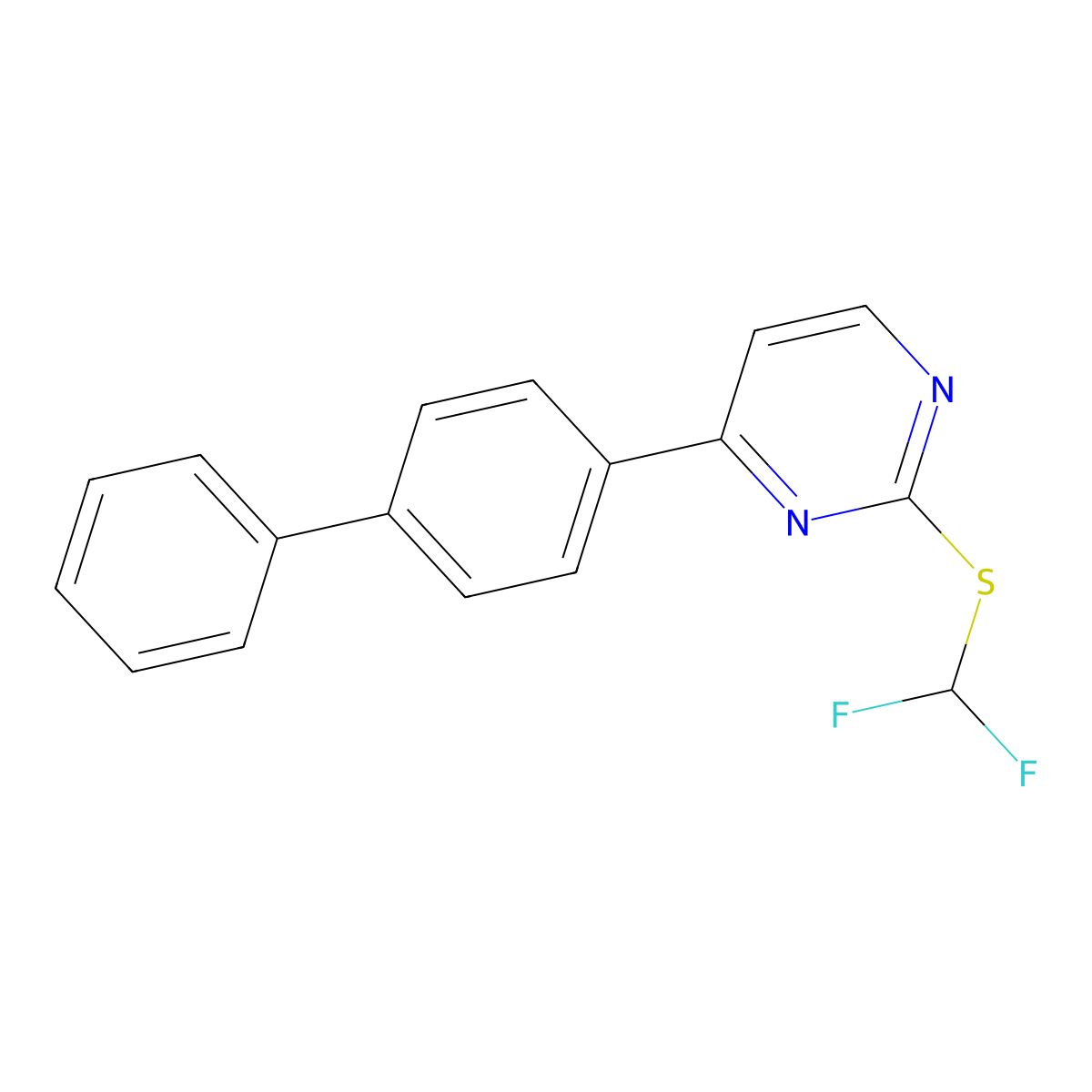 4-[1,1'-Biphenyl]-4-yl-2-[(difluoromethyl)sulfanyl]pyrimidine molecular structure, CAS 477854-94-7