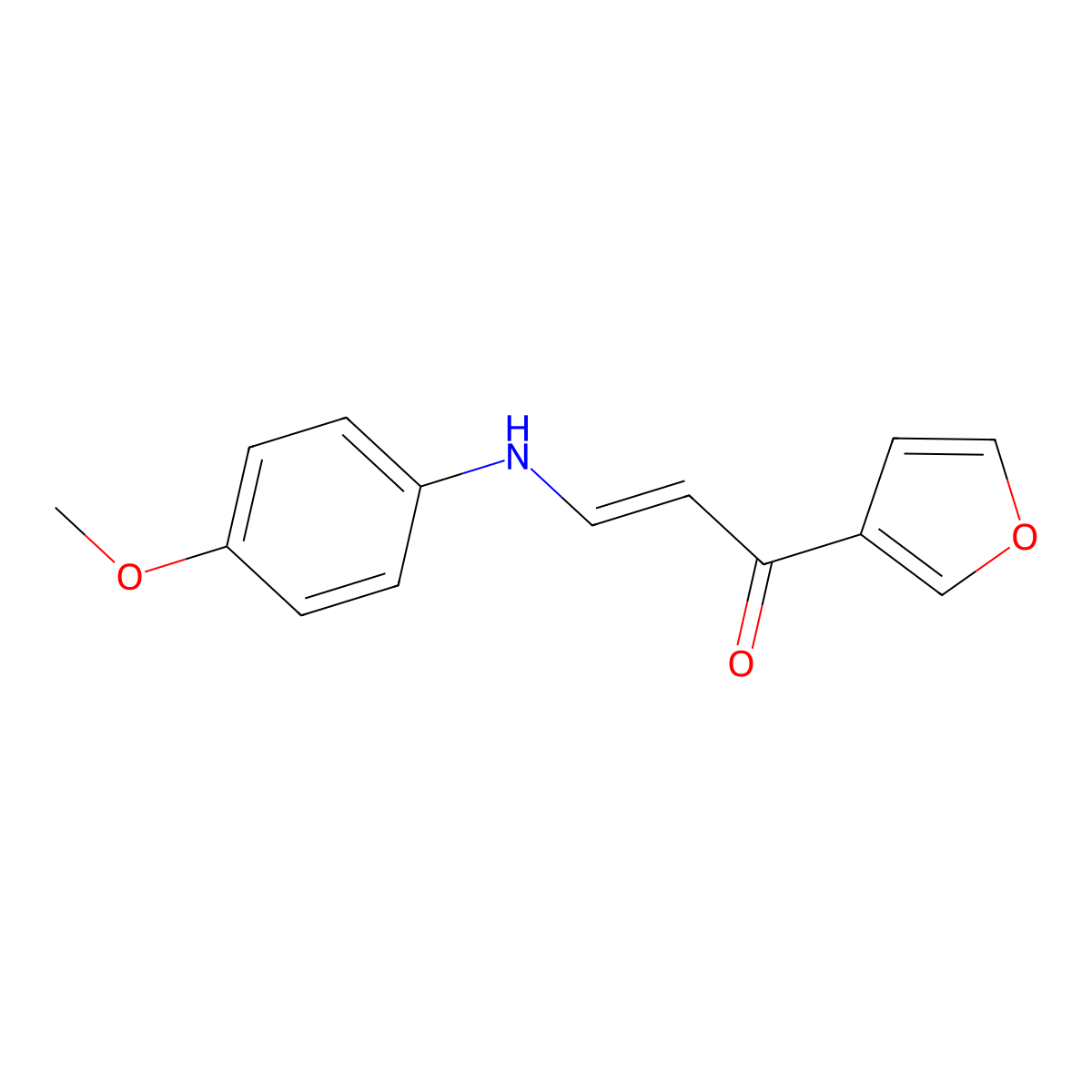 (E)-1-(furan-3-yl)-3-(4-methoxyanilino)prop-2-en-1-one molecular structure, CAS 477854-96-9