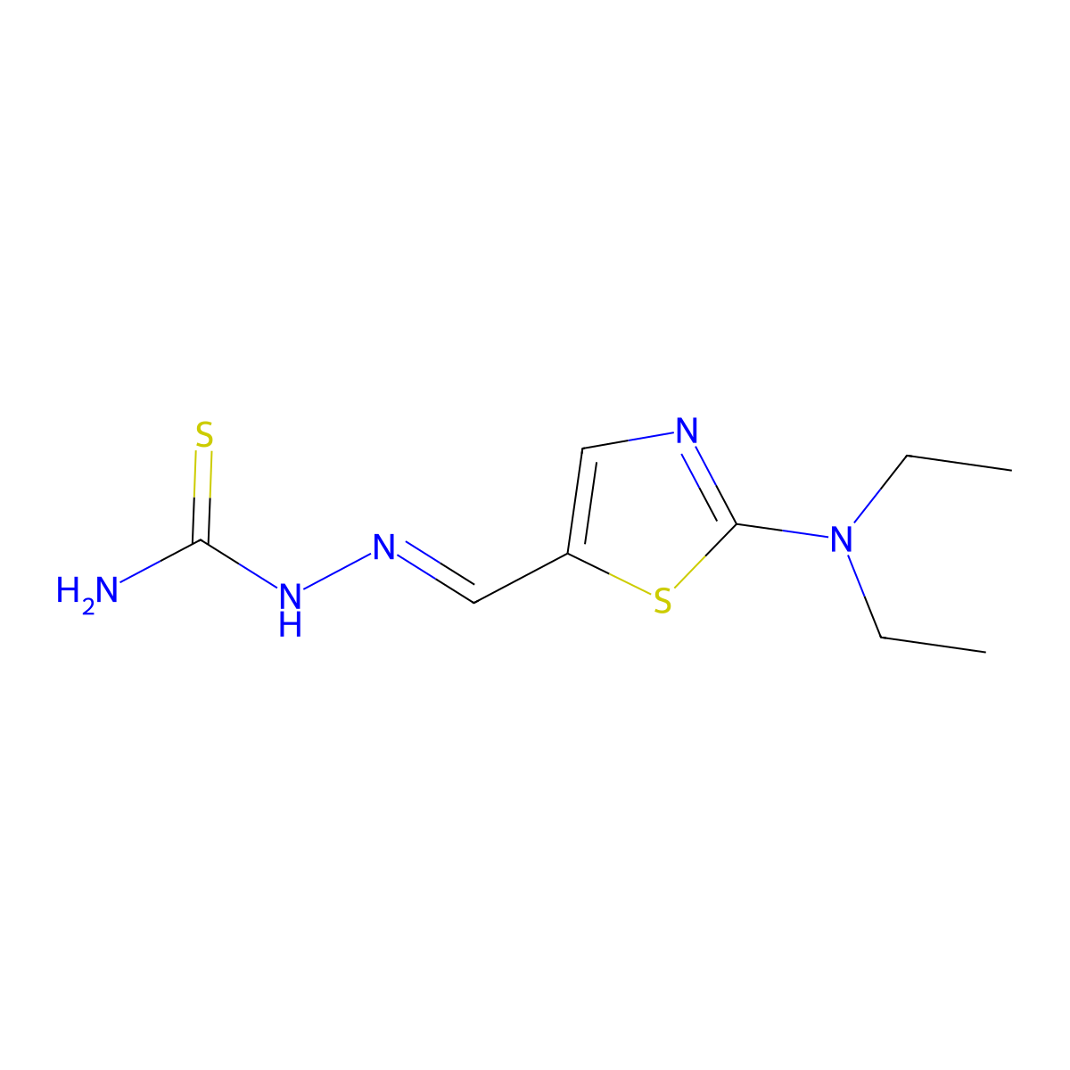 2-{(E)-[2-(diethylamino)-1,3-thiazol-5-yl]methylidene}-1-hydrazinecarbothioamide molecular structure, CAS 477855-01-9