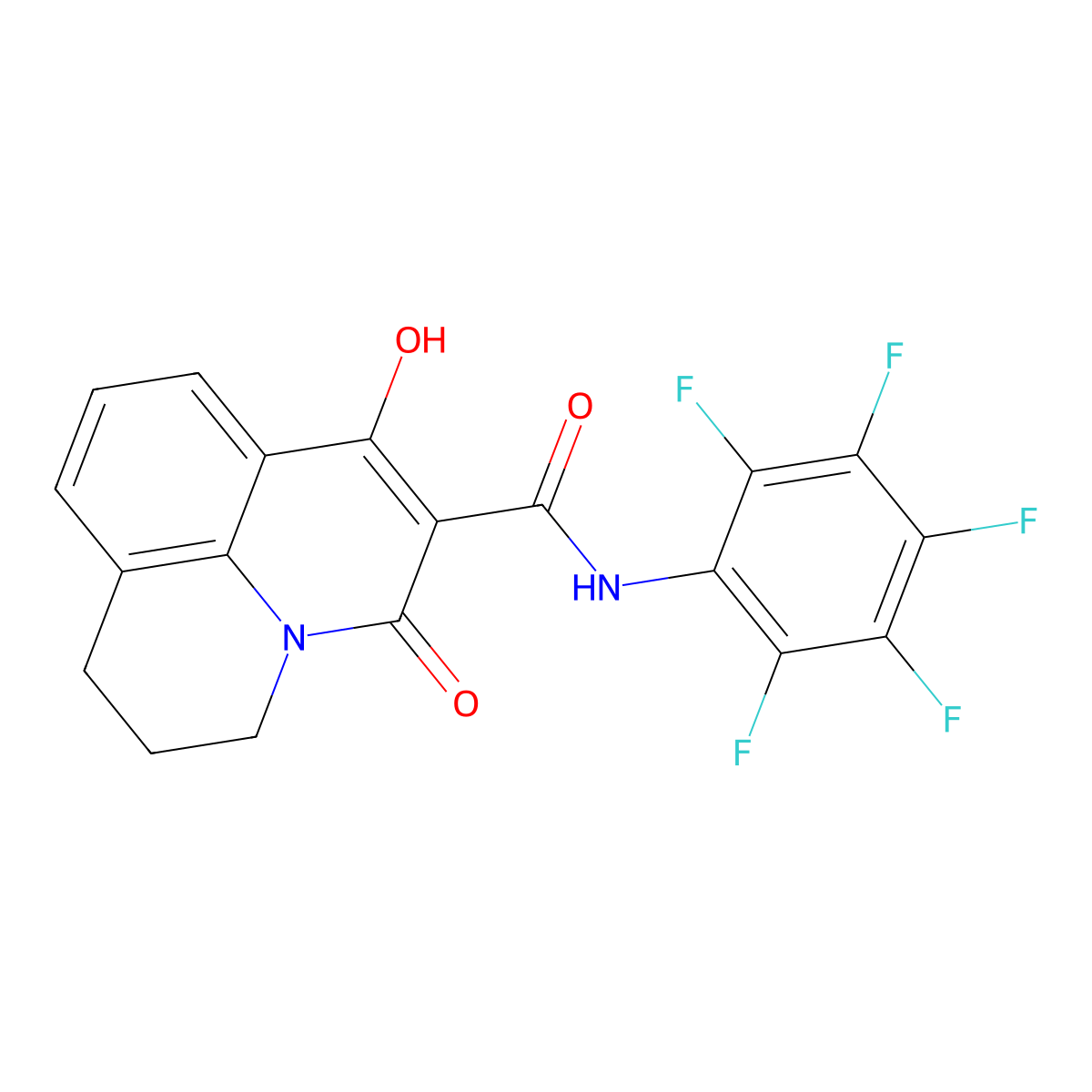 7-hydroxy-5-oxo-N-(2,3,4,5,6-pentafluorophenyl)-2,3-dihydro-1H,5H-pyrido[3,2,1-ij]quinoline-6-carboxamide molecular structure, CAS 477855-06-4