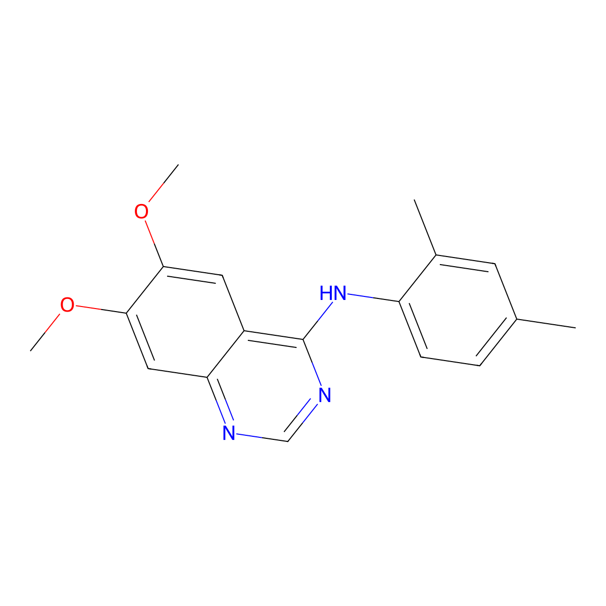 N-(2,4-dimethylphenyl)-6,7-dimethoxyquinazolin-4-amine molecular structure, CAS 477855-10-0