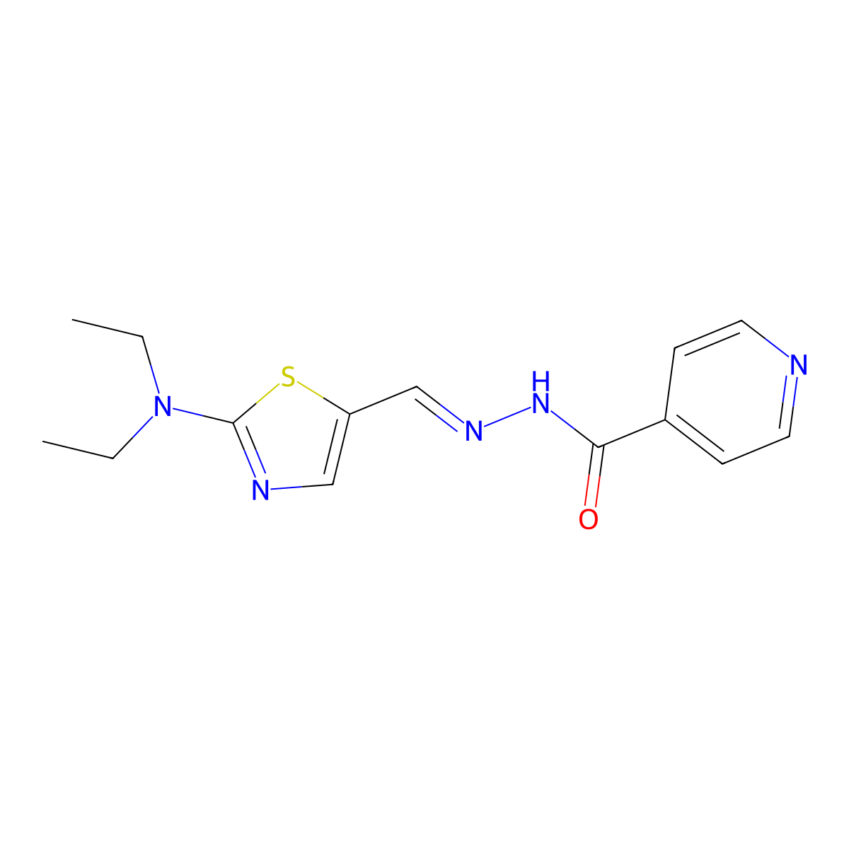 N'-{(E)-[2-(diethylamino)-1,3-thiazol-5-yl]methylidene}isonicotinohydrazide molecular structure, CAS 477855-20-2
