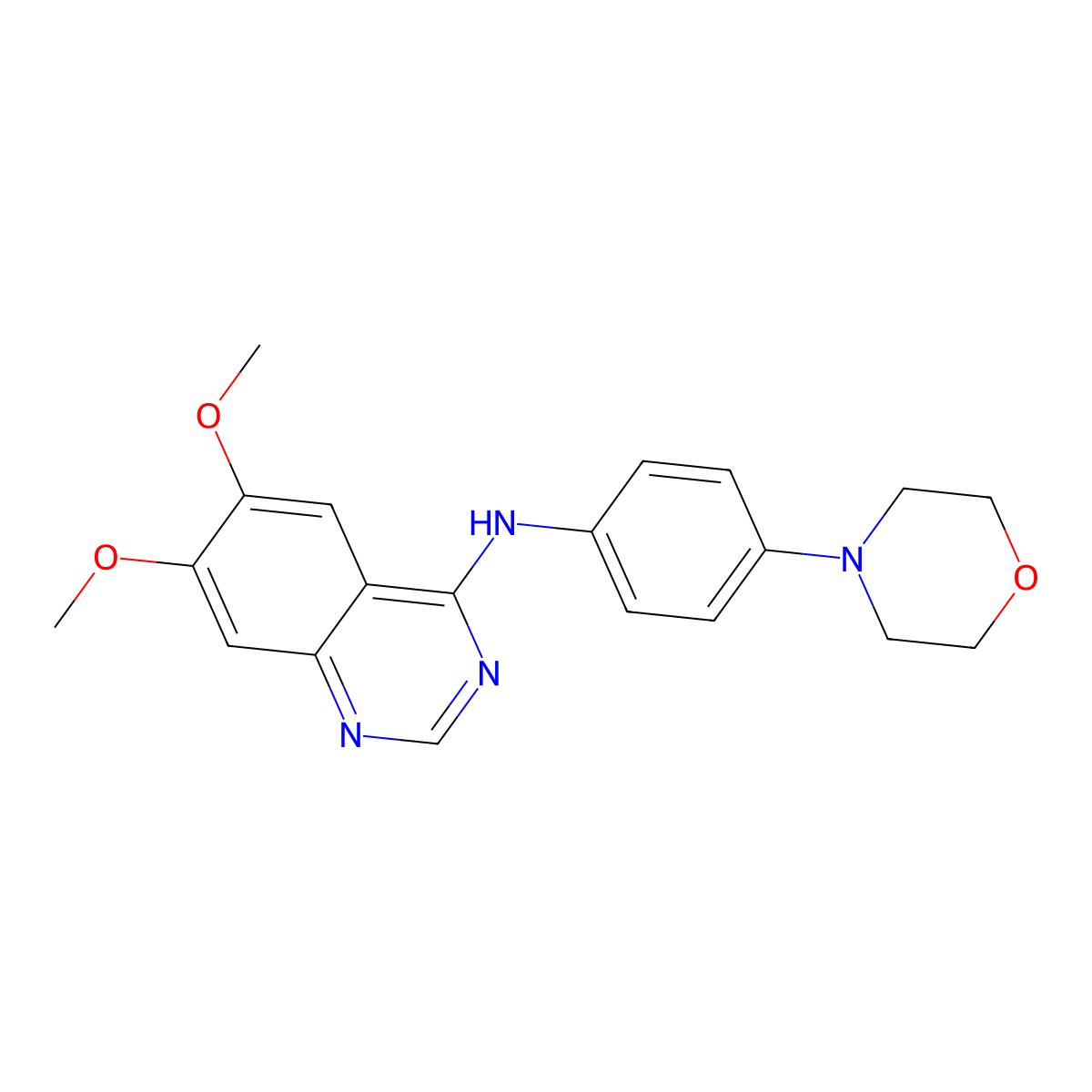 6,7-dimethoxy-N-(4-morpholinophenyl)-4-quinazolinamine molecular structure, CAS 477855-21-3