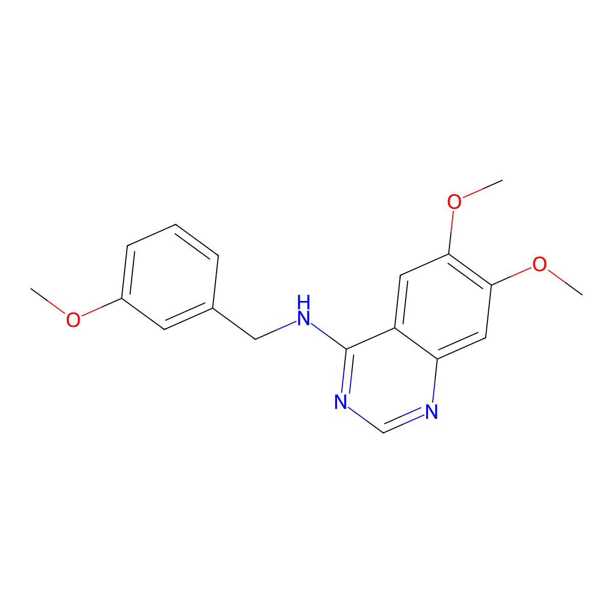 6,7-dimethoxy-N-[(3-methoxyphenyl)methyl]quinazolin-4-amine molecular structure, CAS 477855-24-6