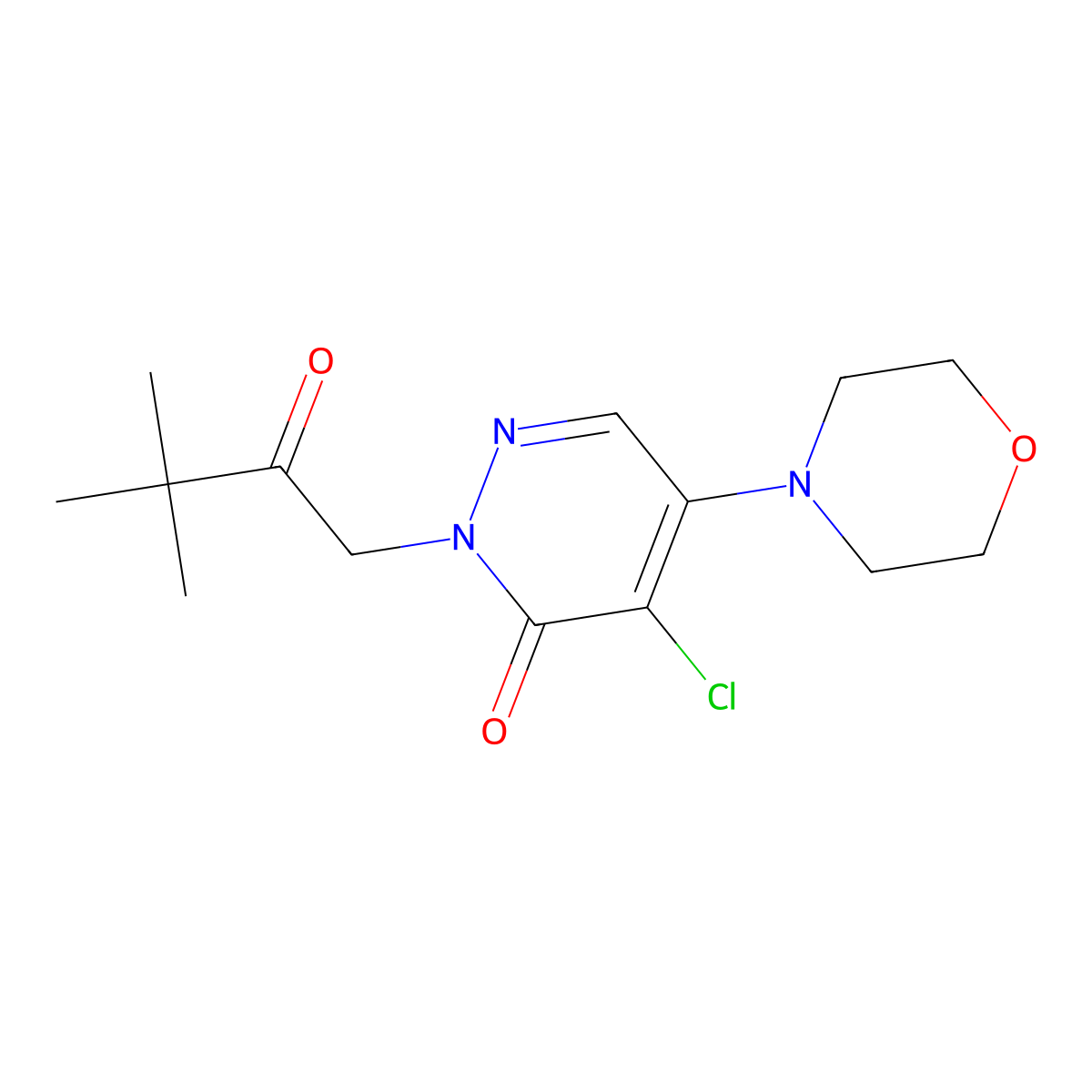 4-chloro-2-(3,3-dimethyl-2-oxobutyl)-5-morpholino-3(2H)-pyridazinone molecular structure, CAS 477855-43-9